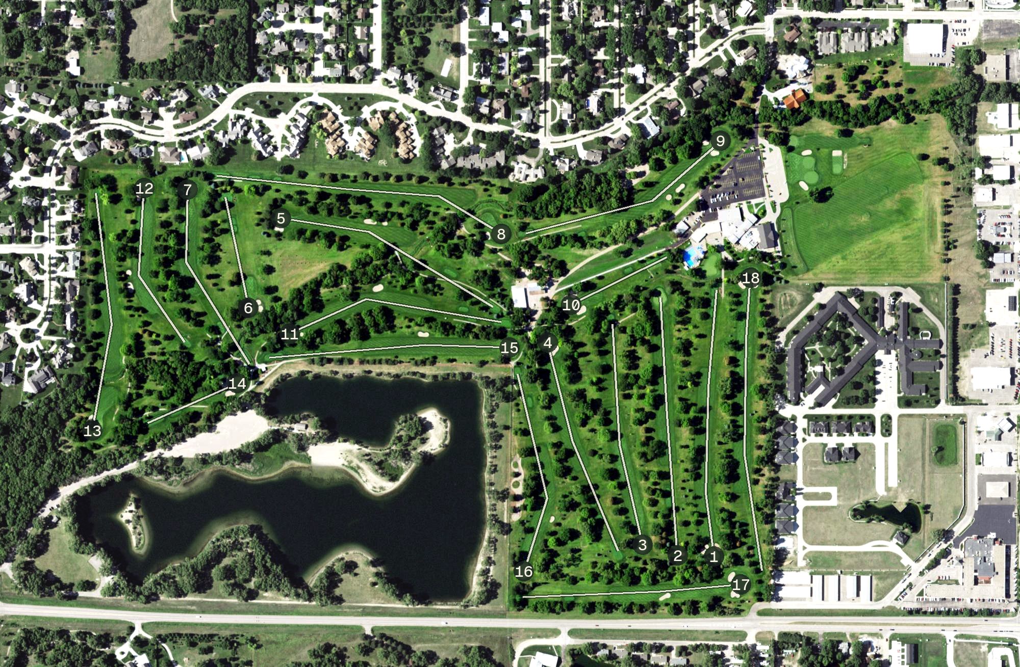 Aerial view of Riverside Country Club, NE