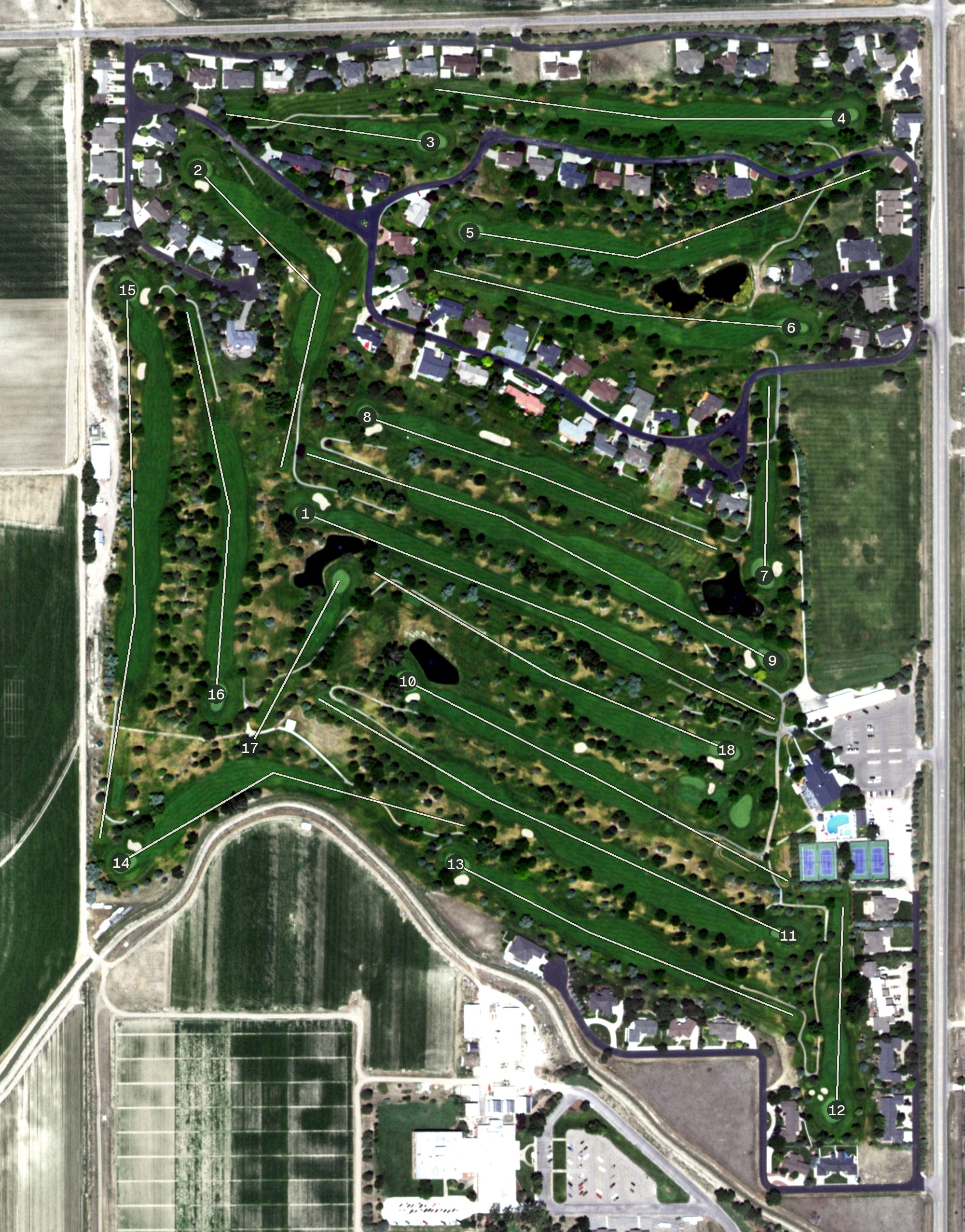 Aerial view of Scottsbluff Country Club, NE
