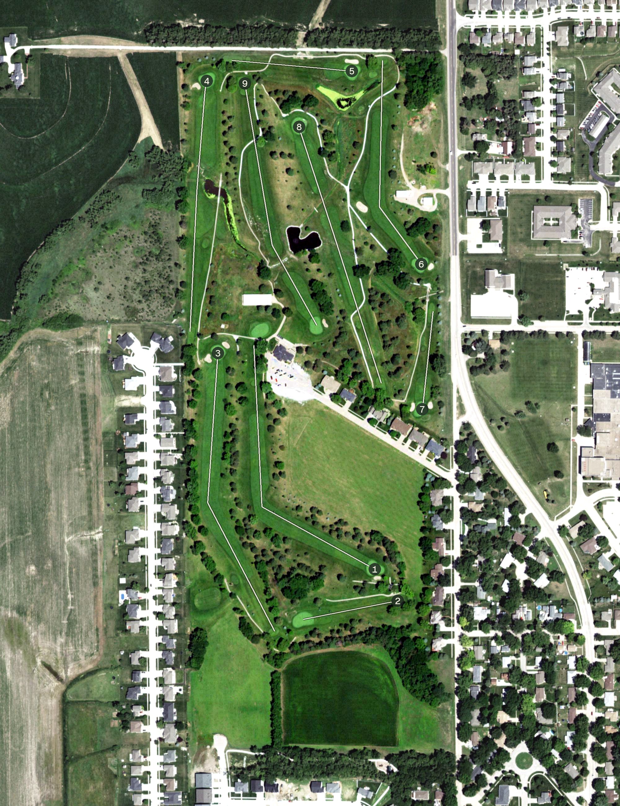 Aerial view of Seward Community Golf Course, NE