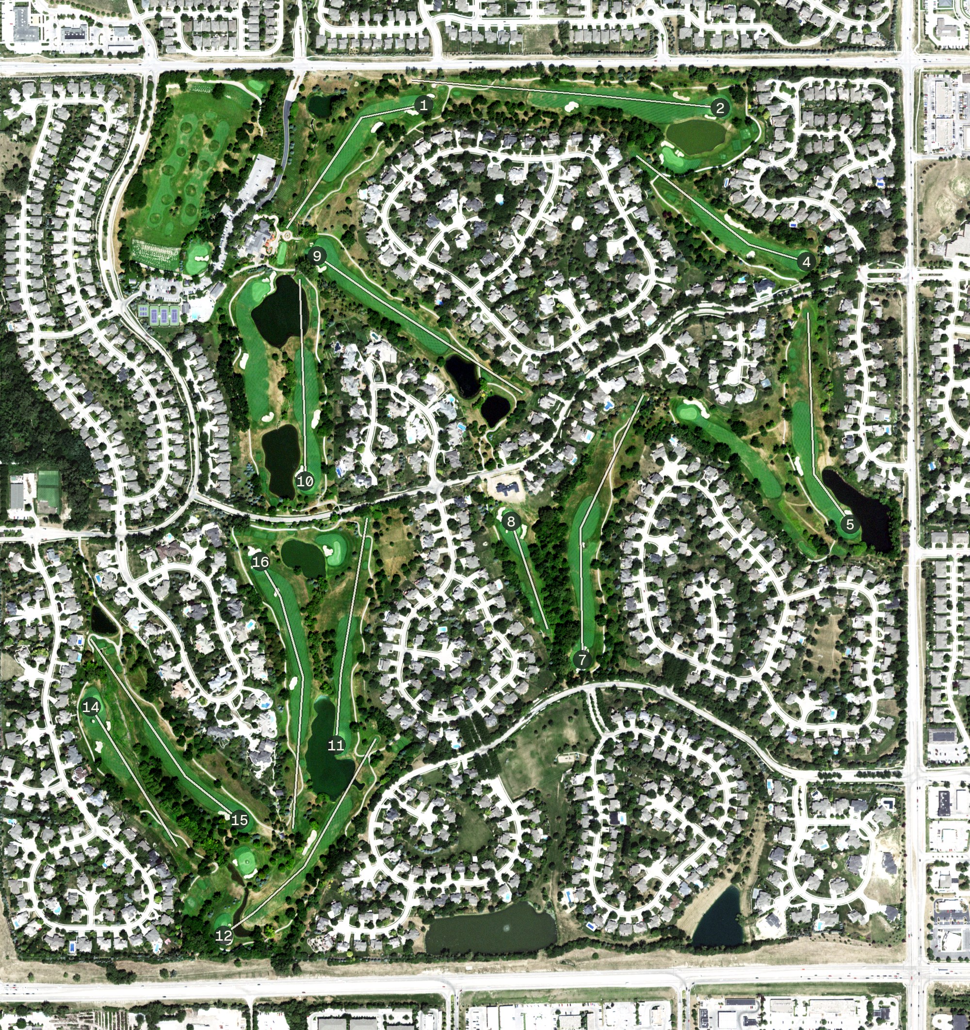Aerial view of Shadow Ridge Country Club, NE