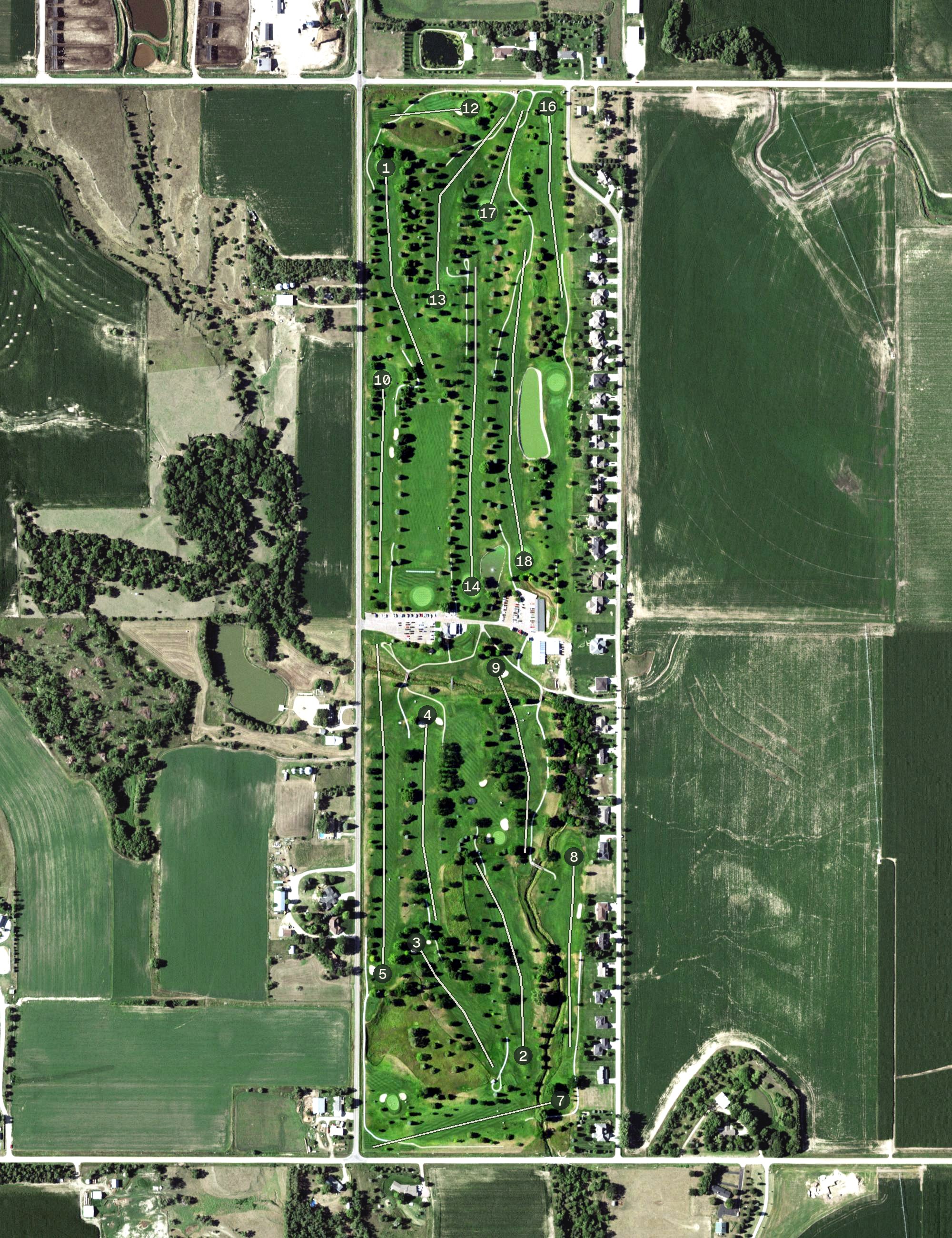 Aerial view of Southern Hills Golf Club, NE
