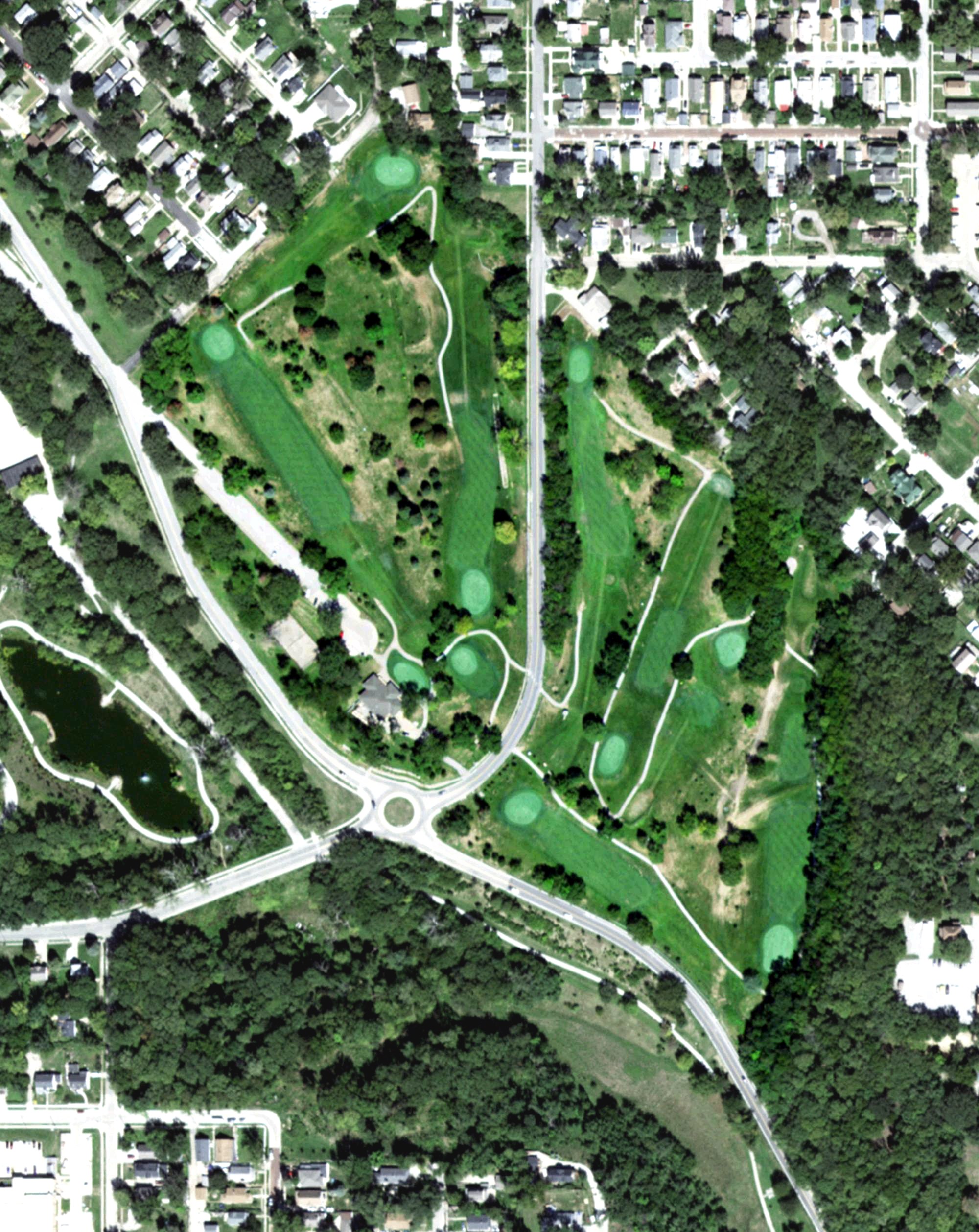 Aerial view of Spring Lake Golf Course, NE