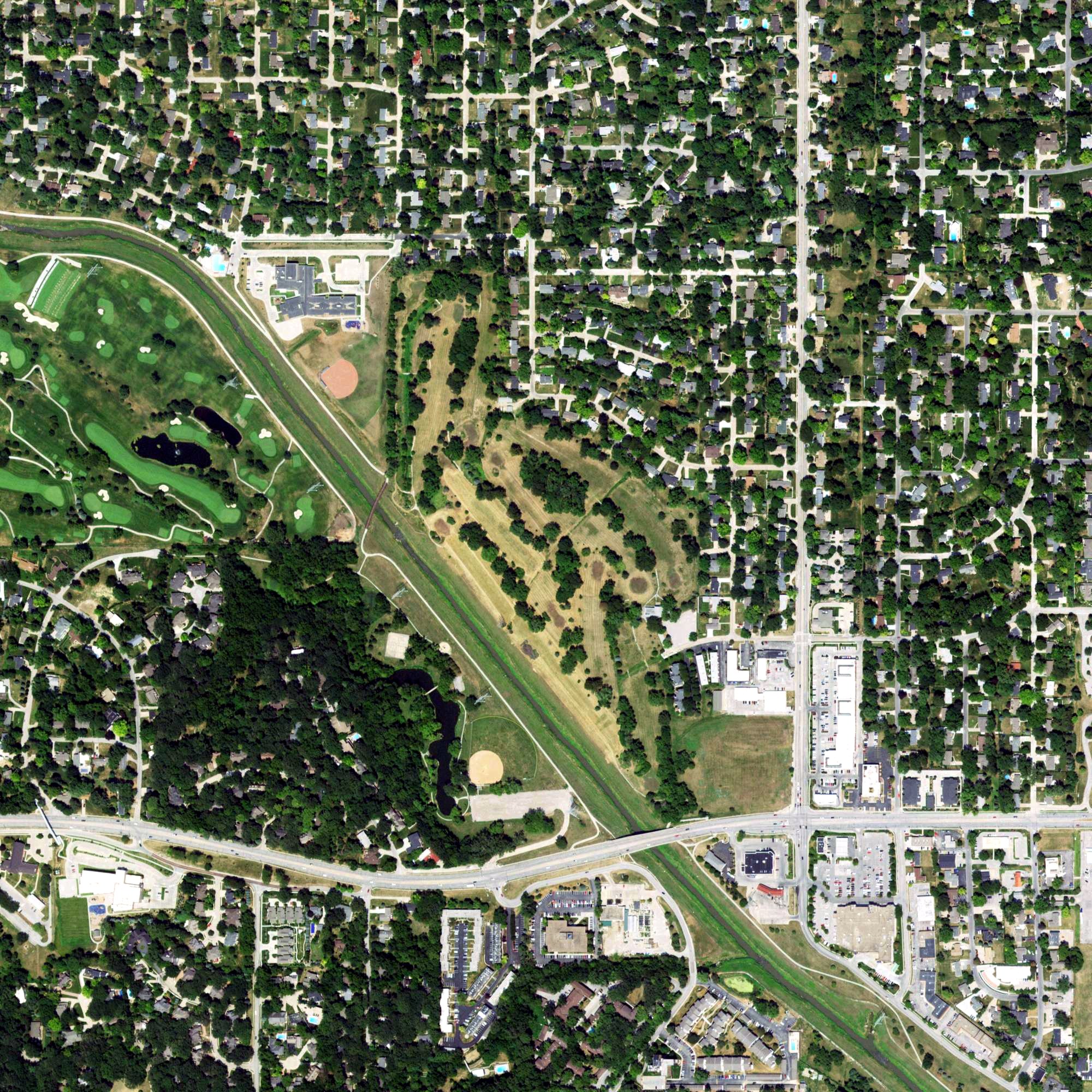 Aerial view of Sunset Valley Country Club, NE
