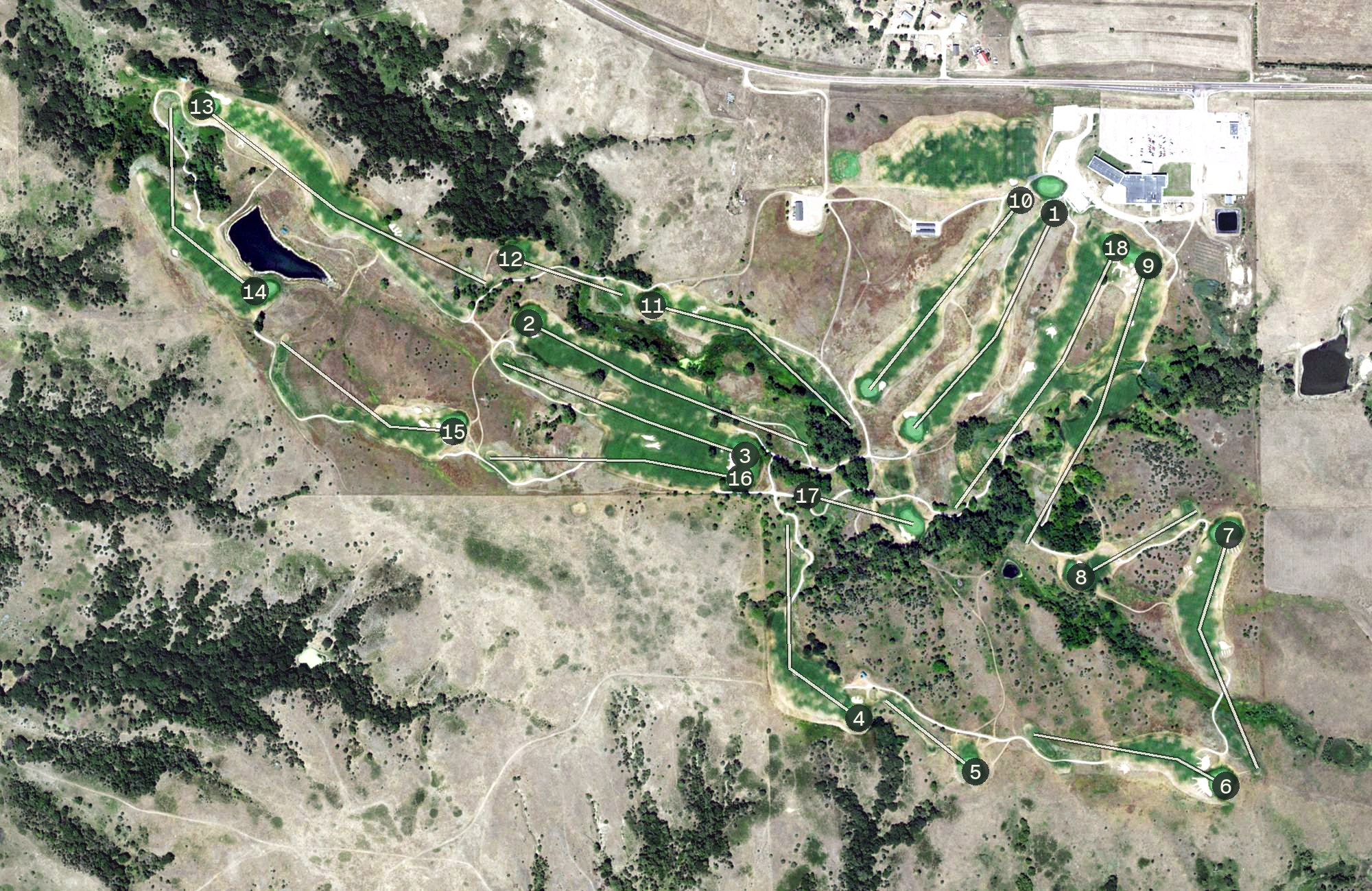 Aerial view of Tatanka Golf Club, NE