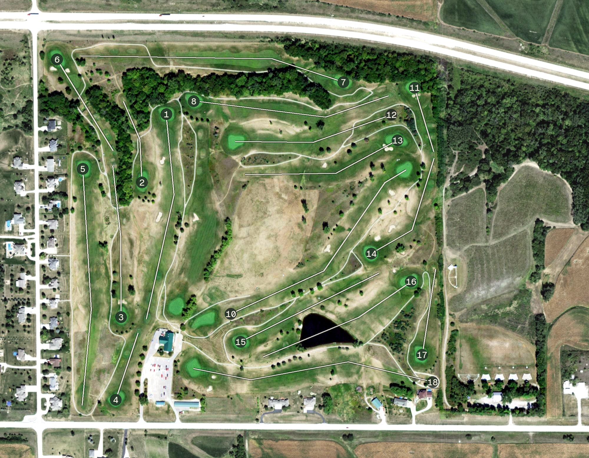 Aerial view of The Golf Club at Table Creek, NE
