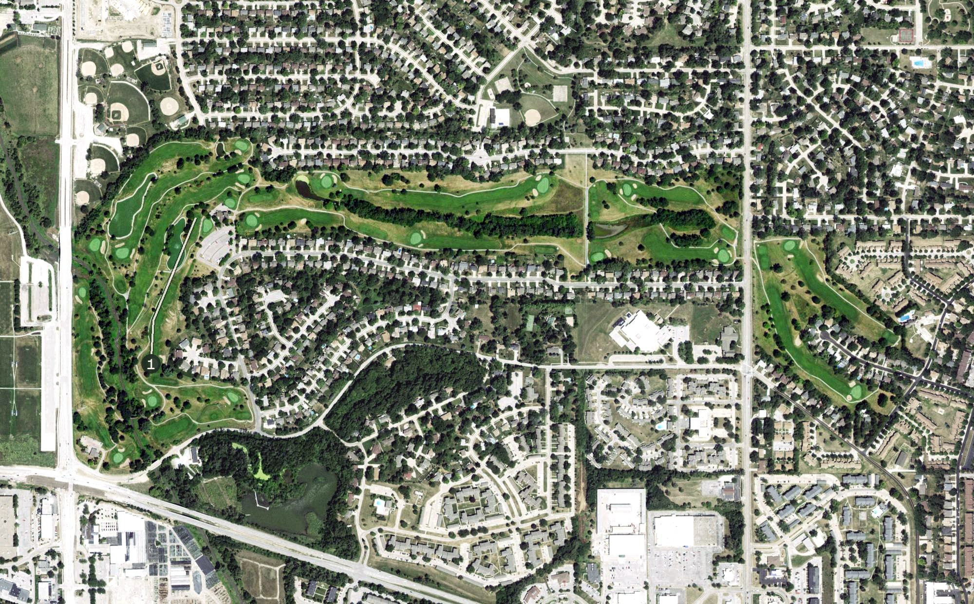 Aerial view of The Knolls Golf Course, NE