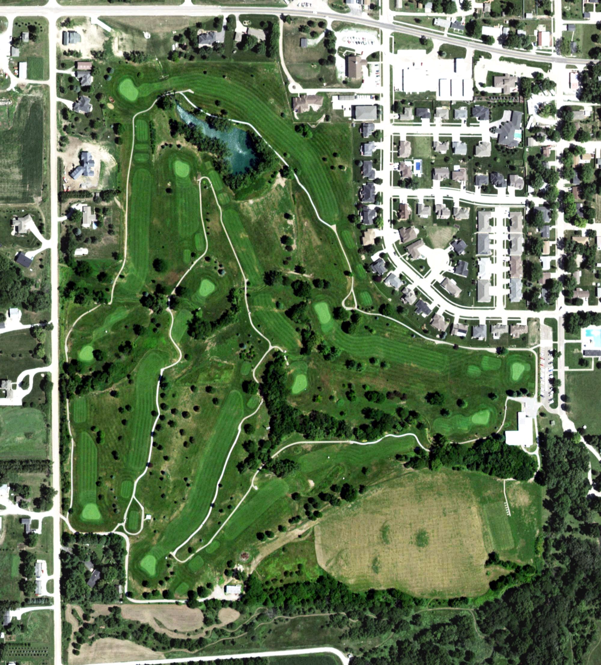 Aerial view of Thornridge Golf Course, NE