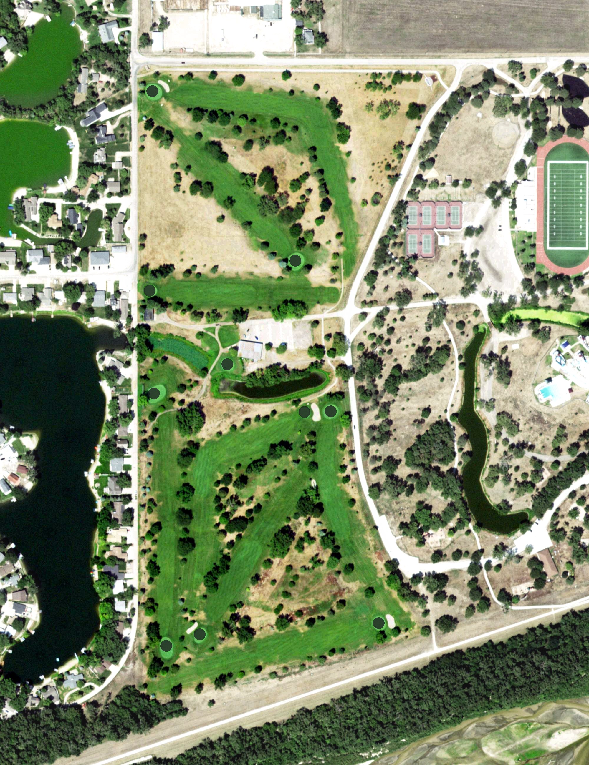 Aerial view of Vanberg Golf Course, NE