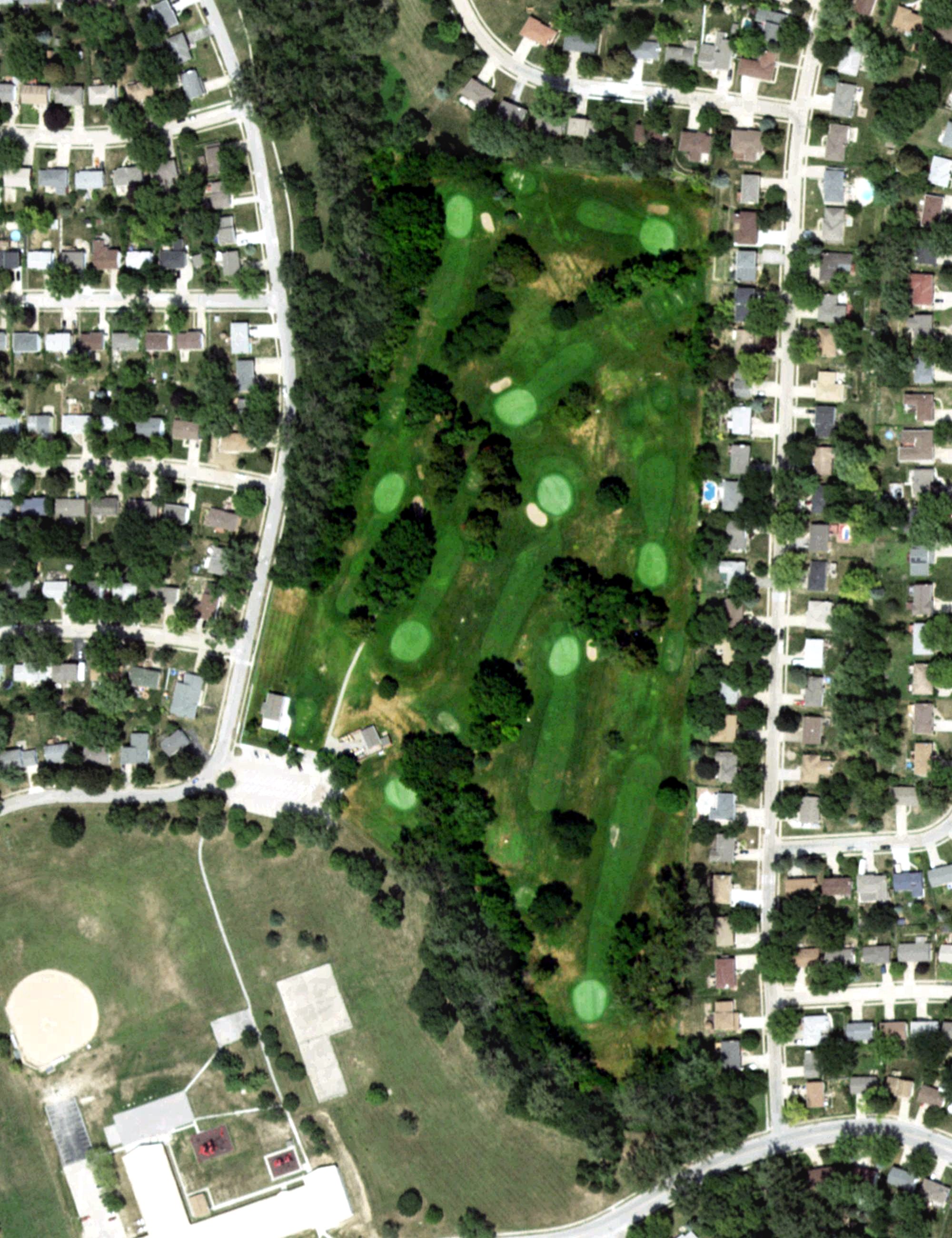 Aerial view of Warren Swigart 9-Hole Golf Course, NE