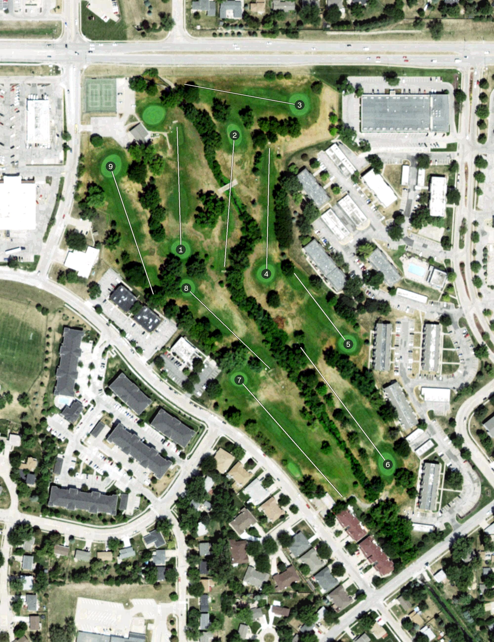 Aerial view of Westwood Golf Course, NE