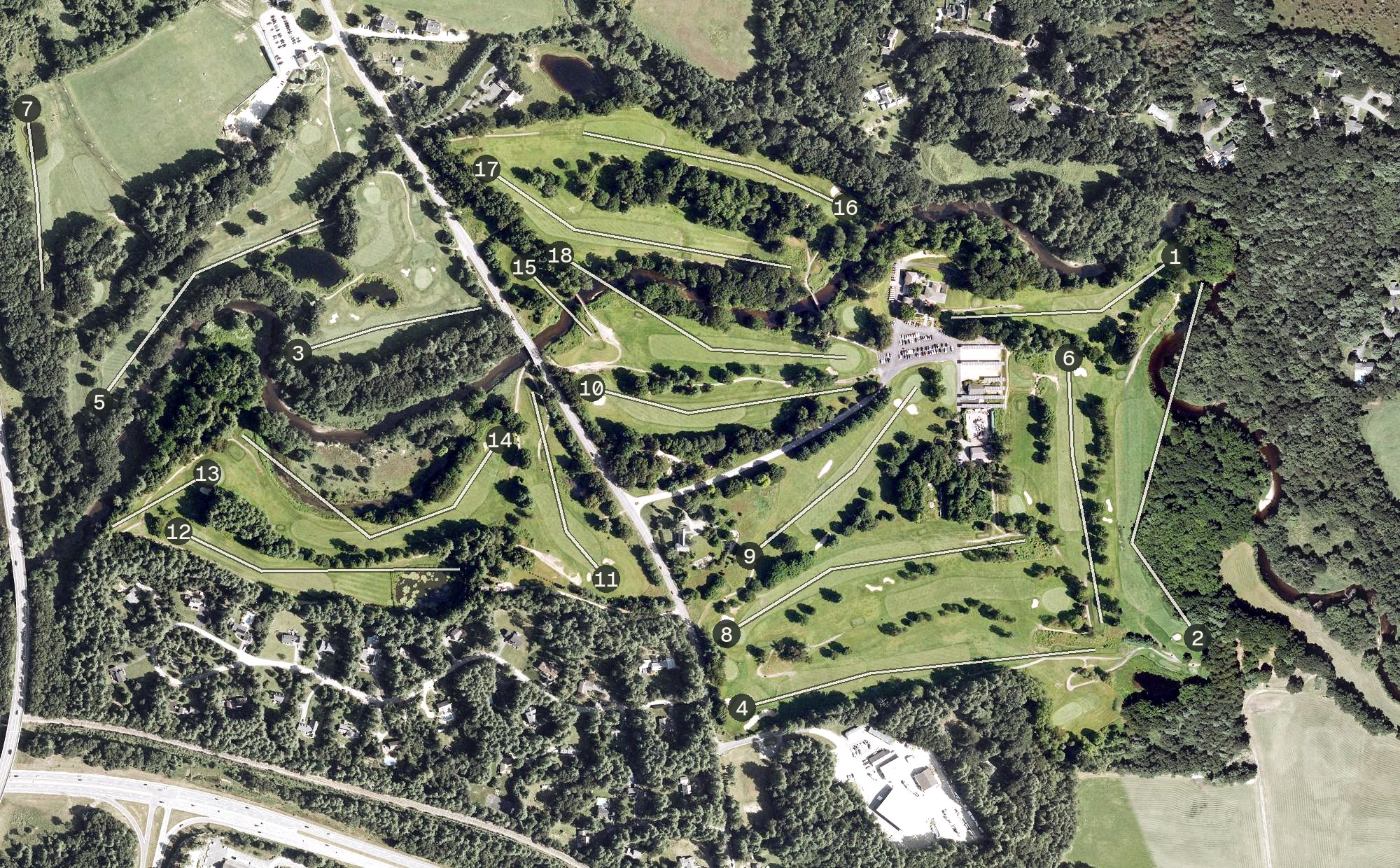 Aerial view of Amherst Country Club, NH