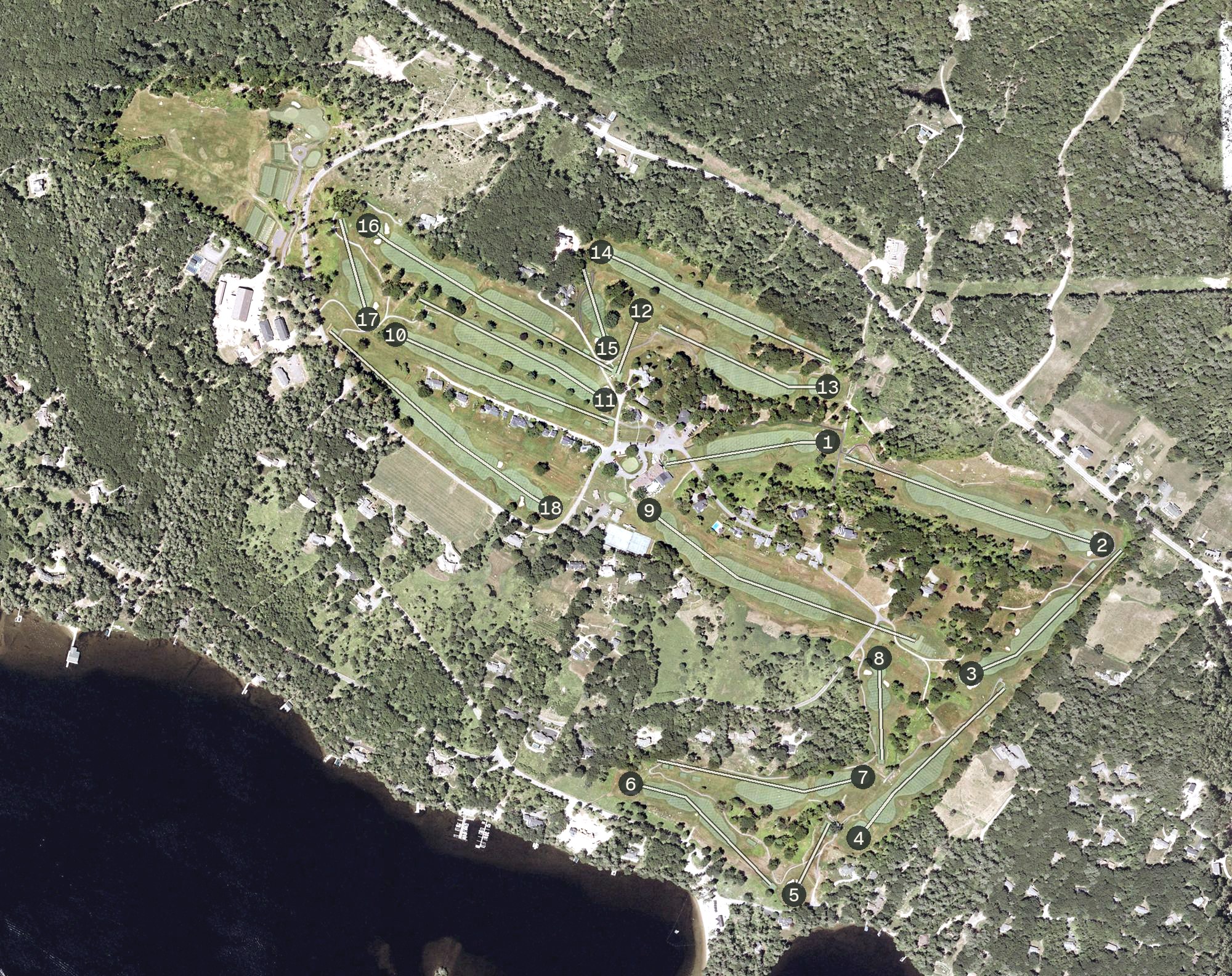 Aerial view of Bald Peak Colony Club, NH