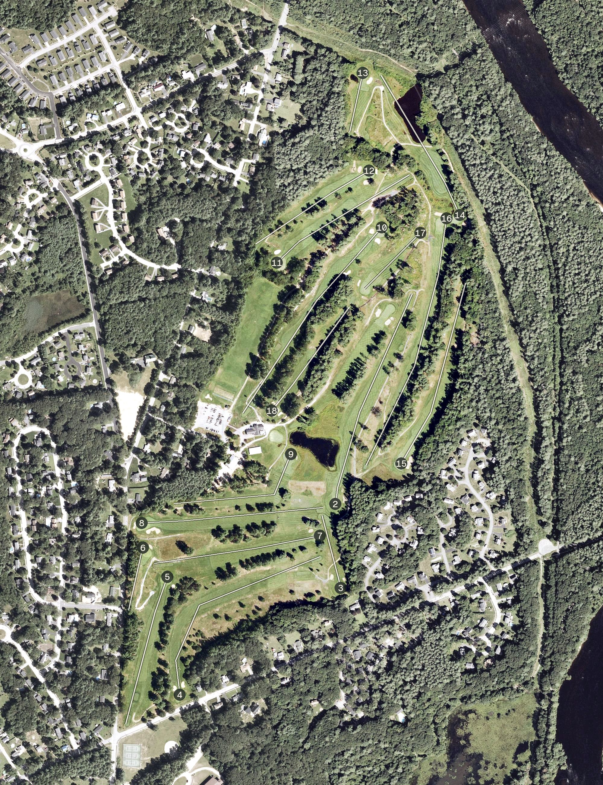 Aerial view of Beaver Meadow Golf Course, NH