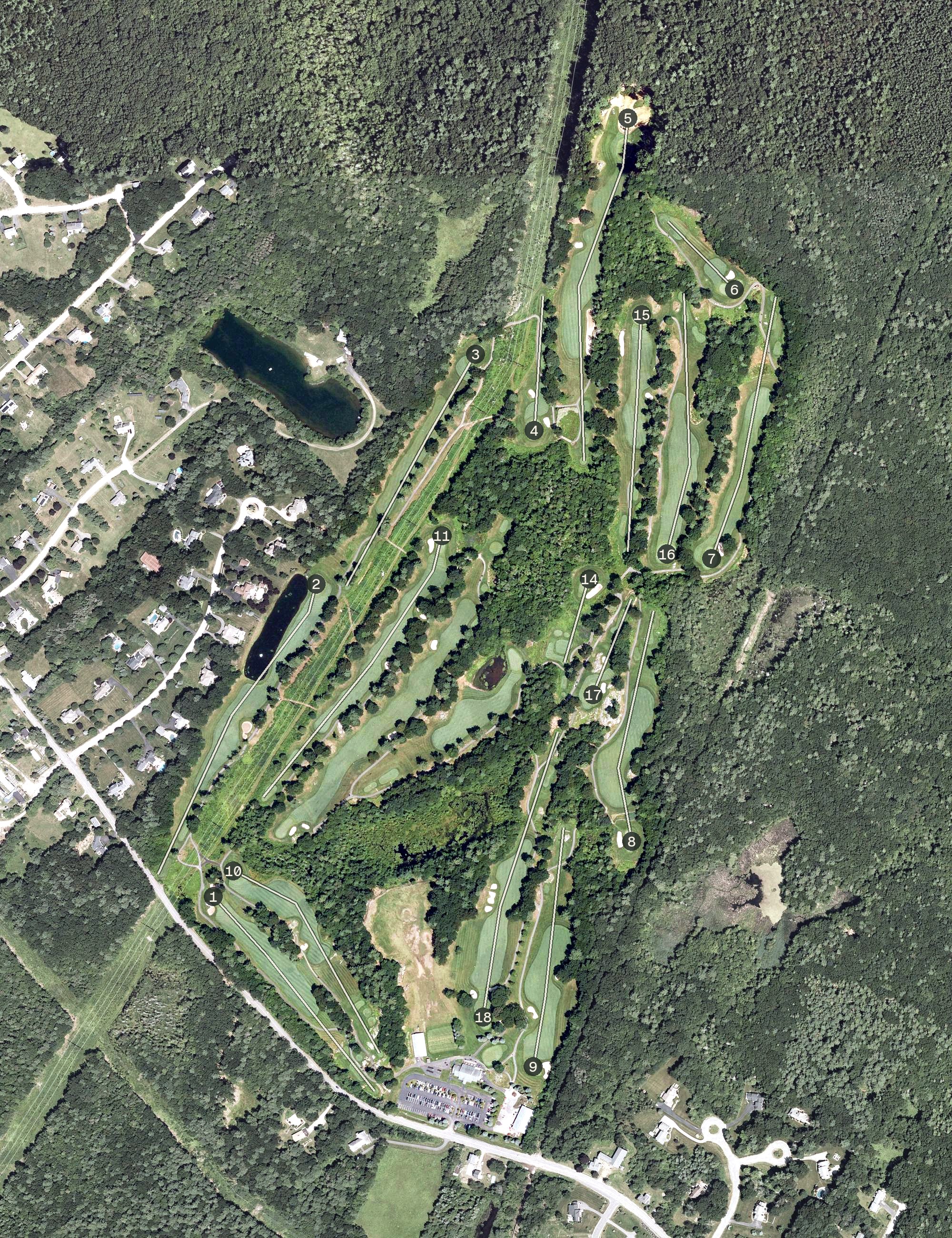 Aerial view of Breakfast Hill Golf Club, NH