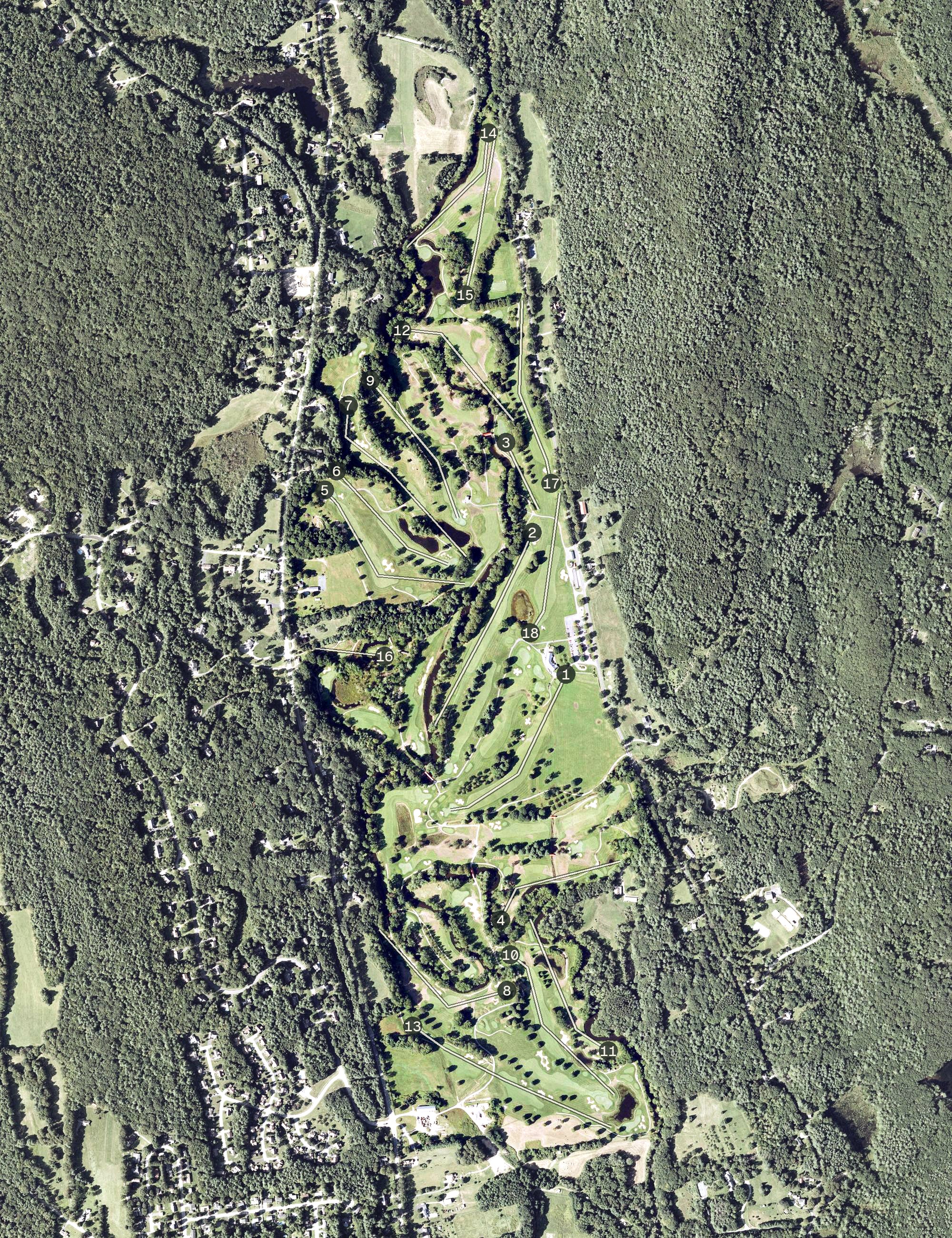 Aerial view of Bretwood Golf Course, NH