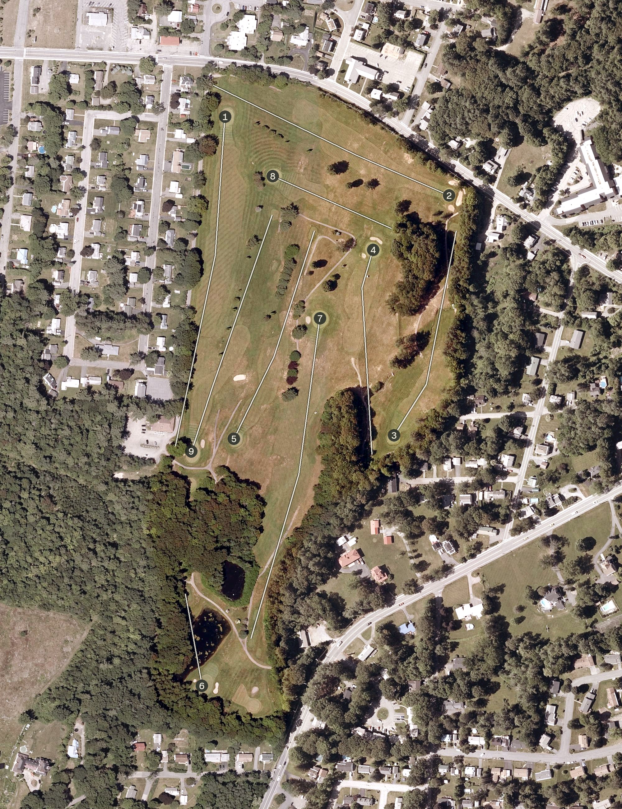 Aerial view of Claremont Country Club, NH