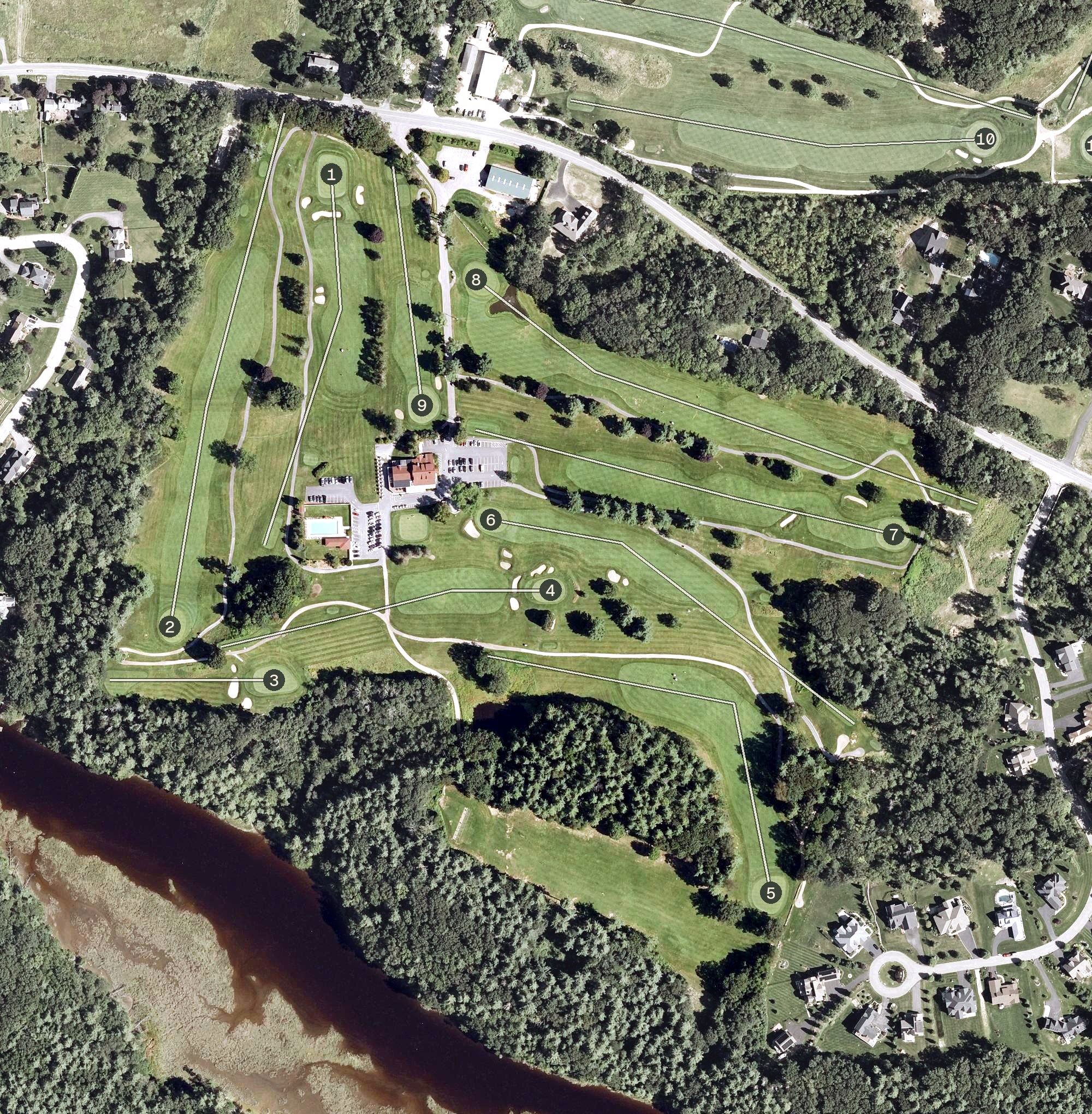 Aerial view of Cochecho Country Club, NH
