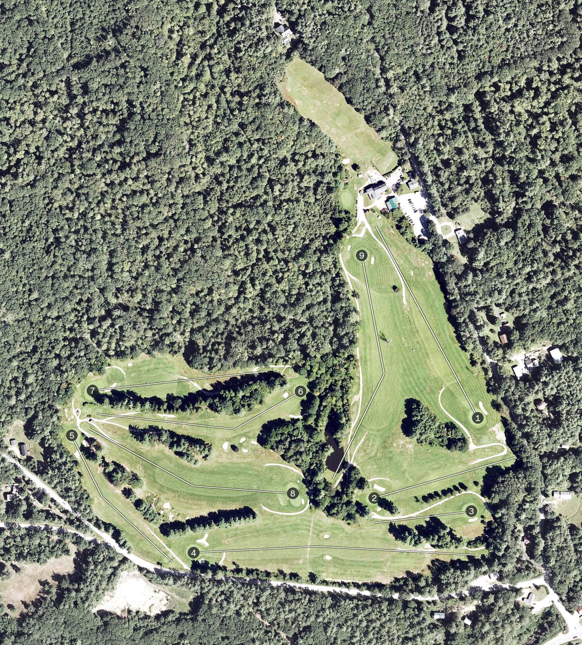 Aerial view of Den Brae Golf Course, NH