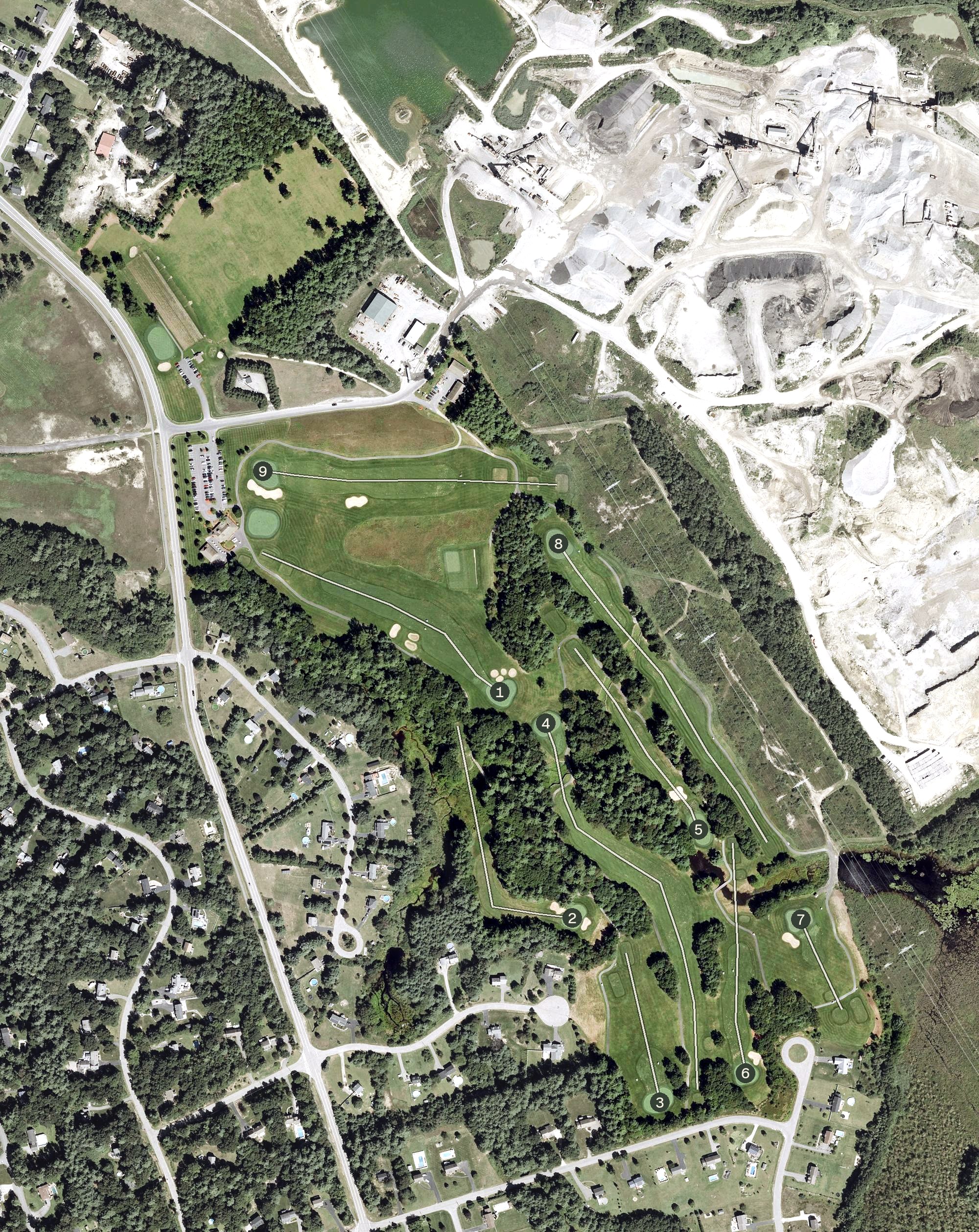 Aerial view of Hidden Creek Country Club, NH
