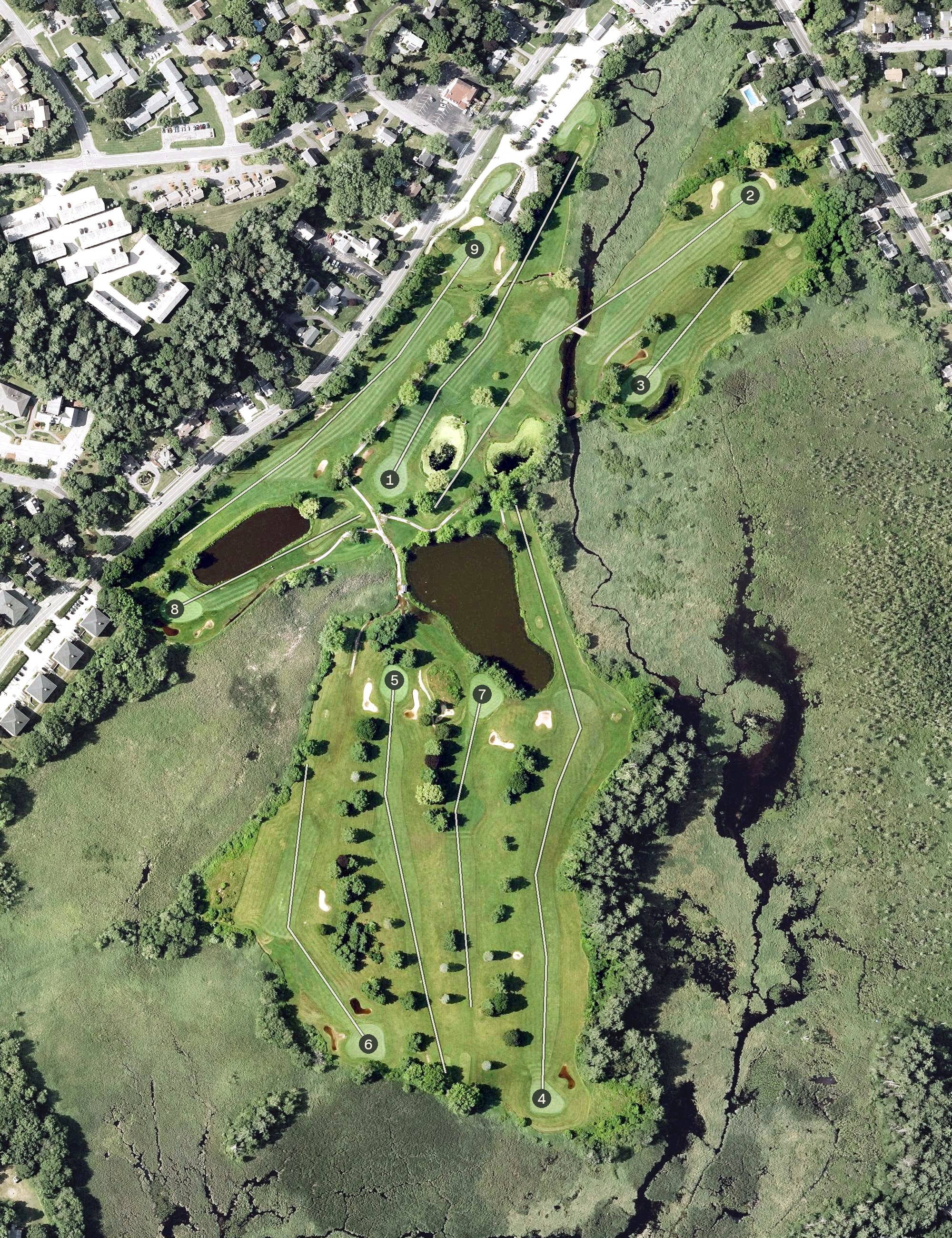 Aerial view of Hoodkroft Country Club, NH