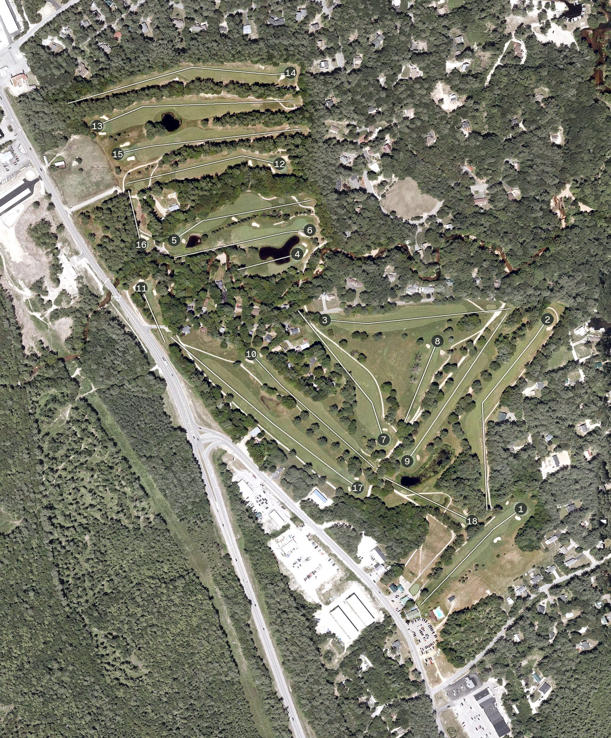 Aerial view of Indian Mound Golf Course, NH