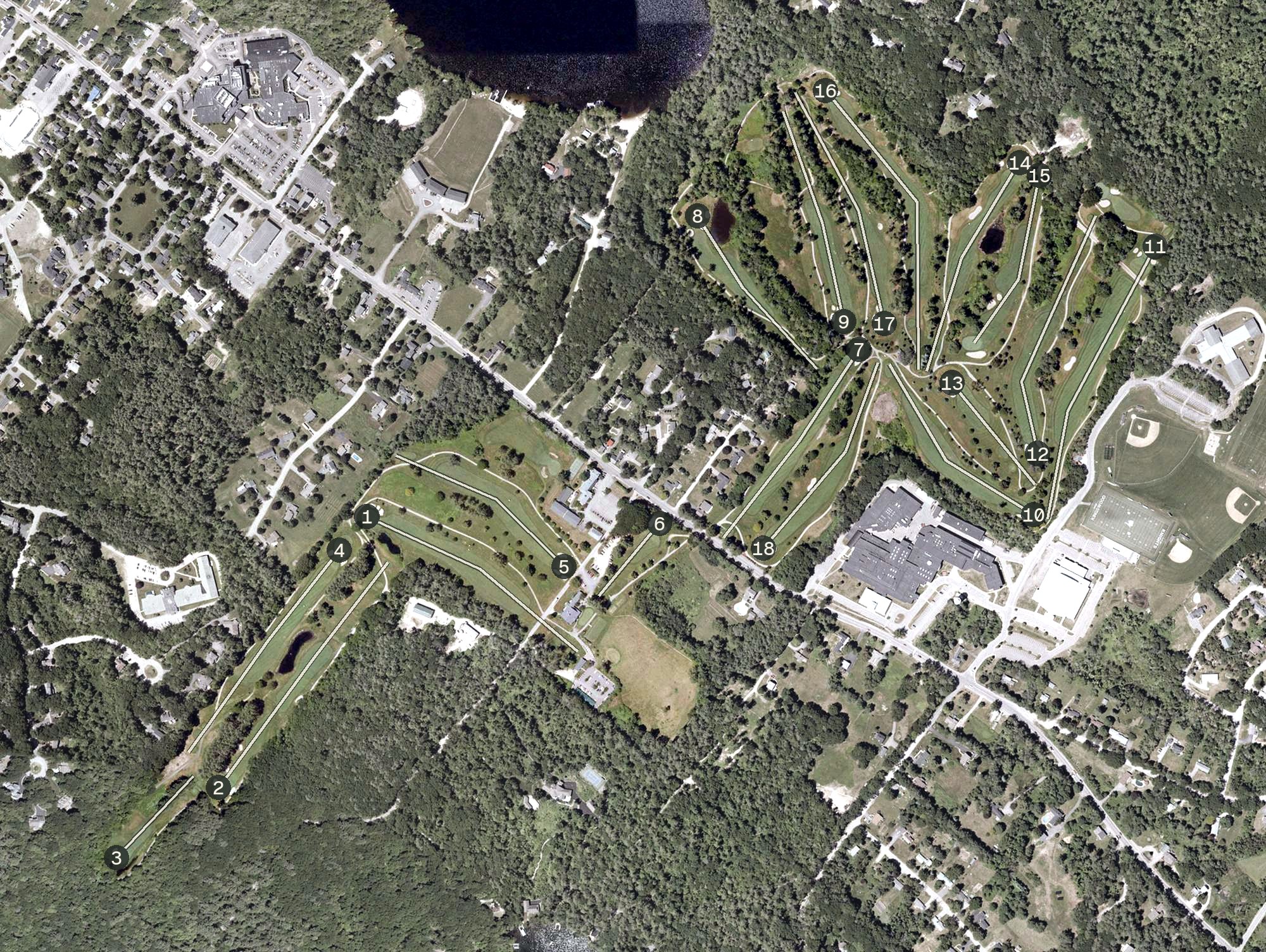 Aerial view of Kingswood Golf Club, NH