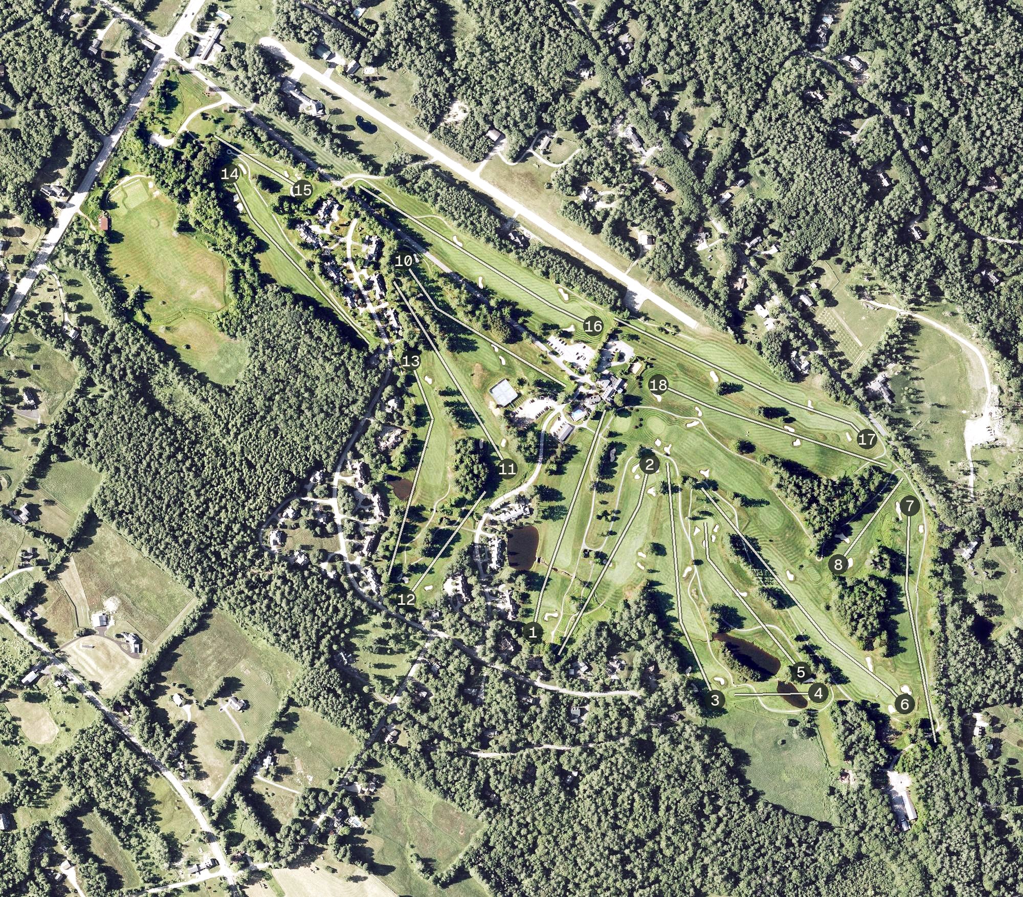 Aerial view of Lake Sunapee Country Club, NH