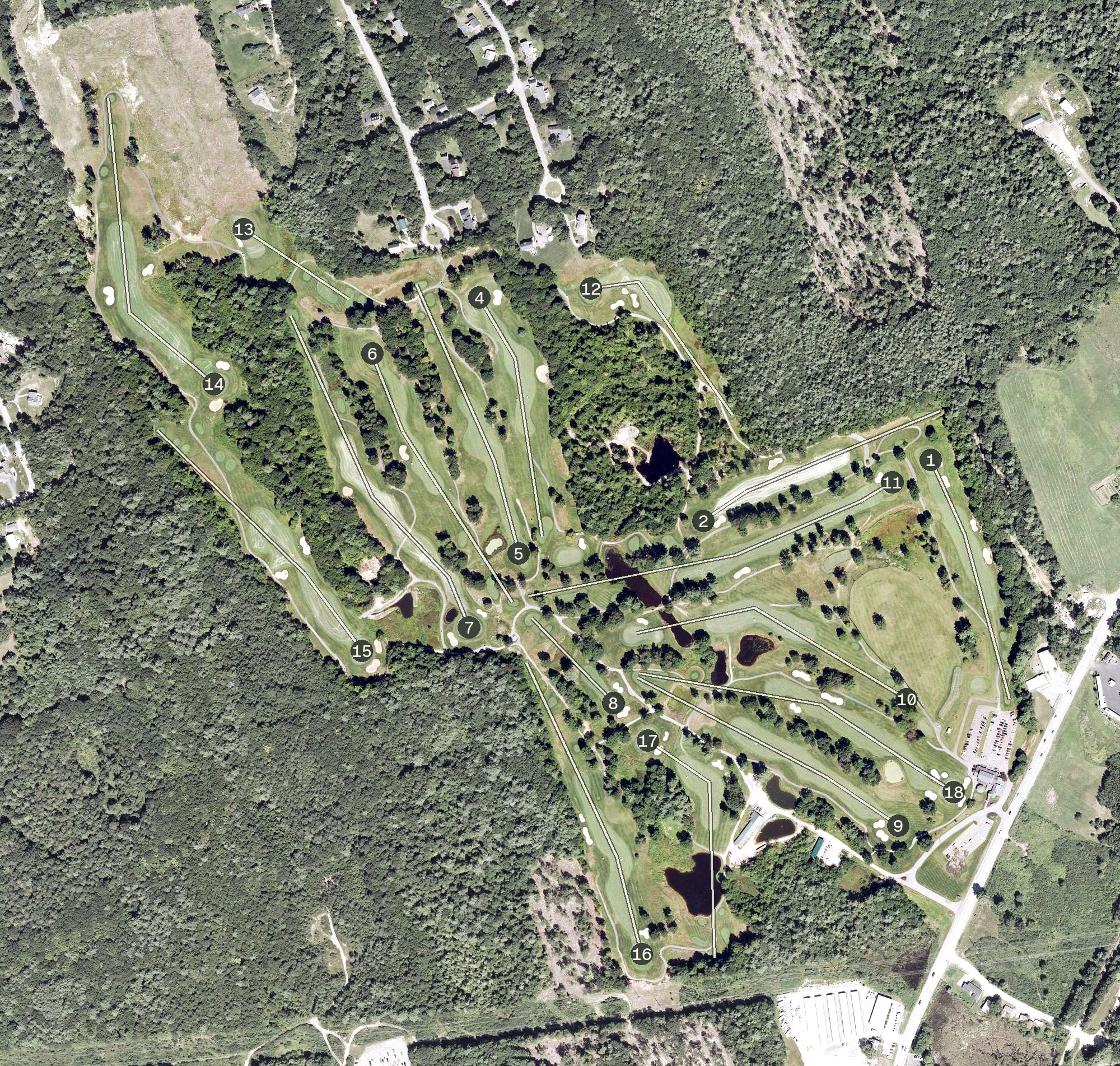 Aerial view of Lochmere Golf & Country Club, NH