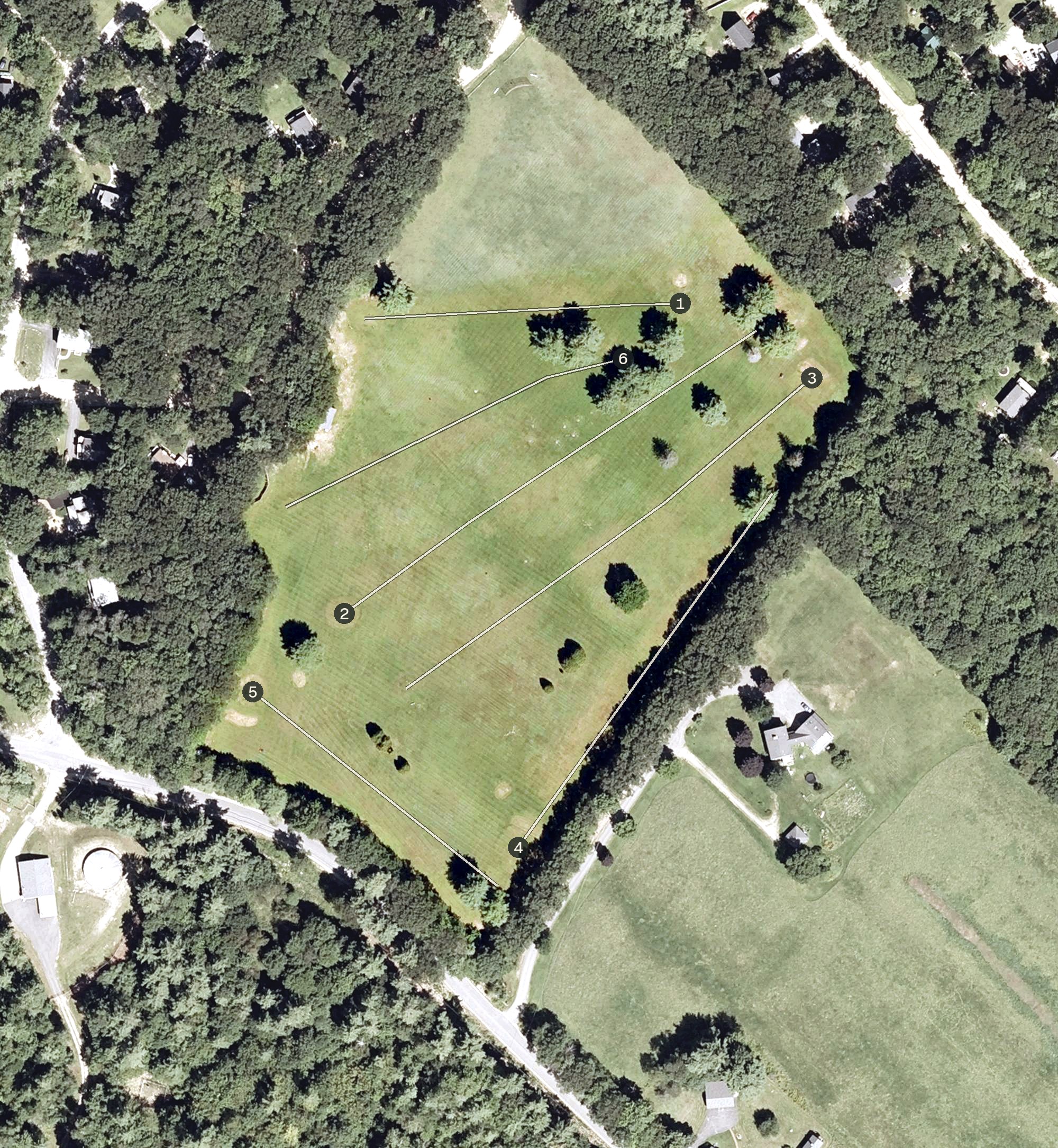 Aerial view of Locke Lake Links, NH
