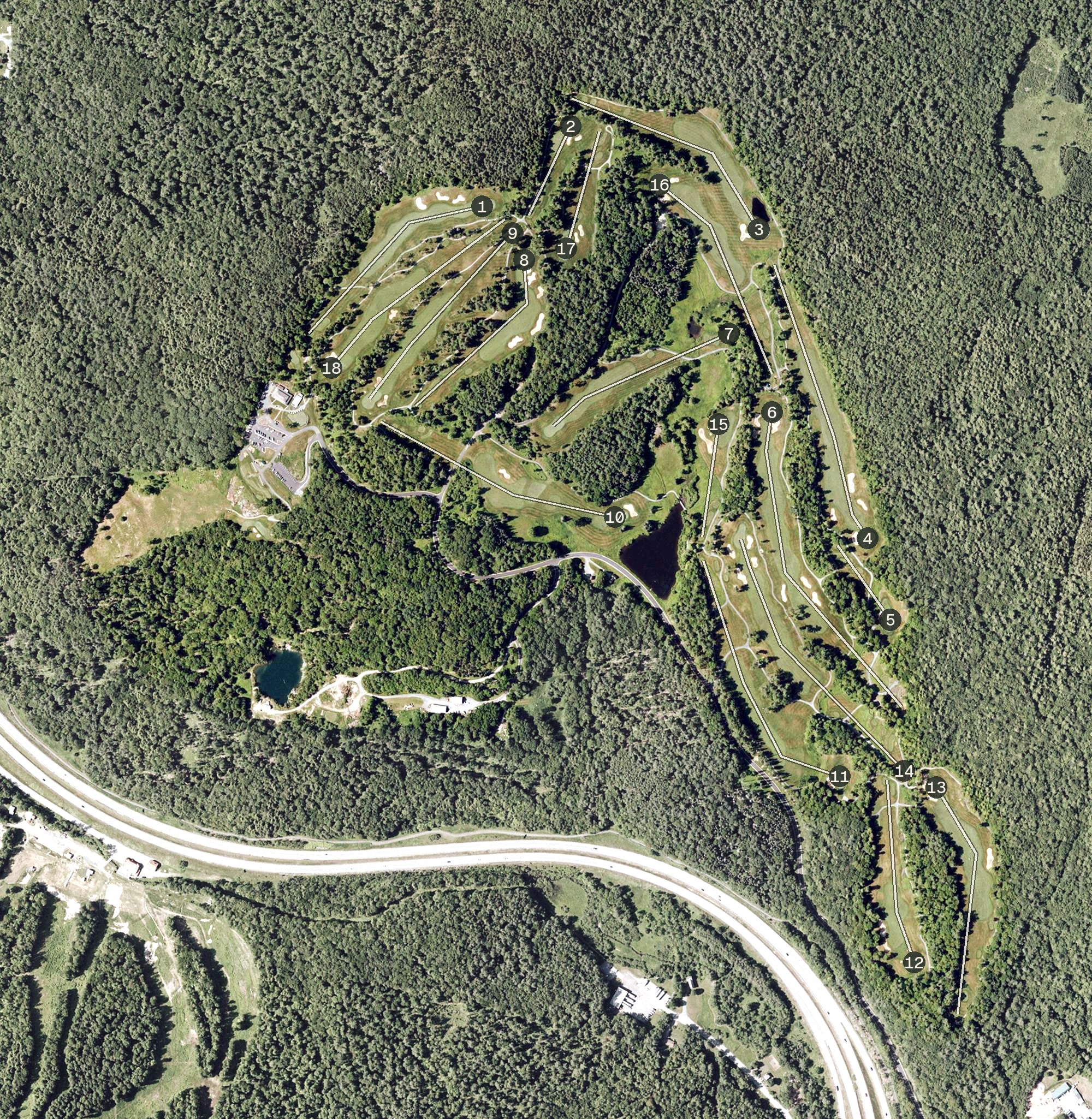 Aerial view of Montcalm Golf Club, NH