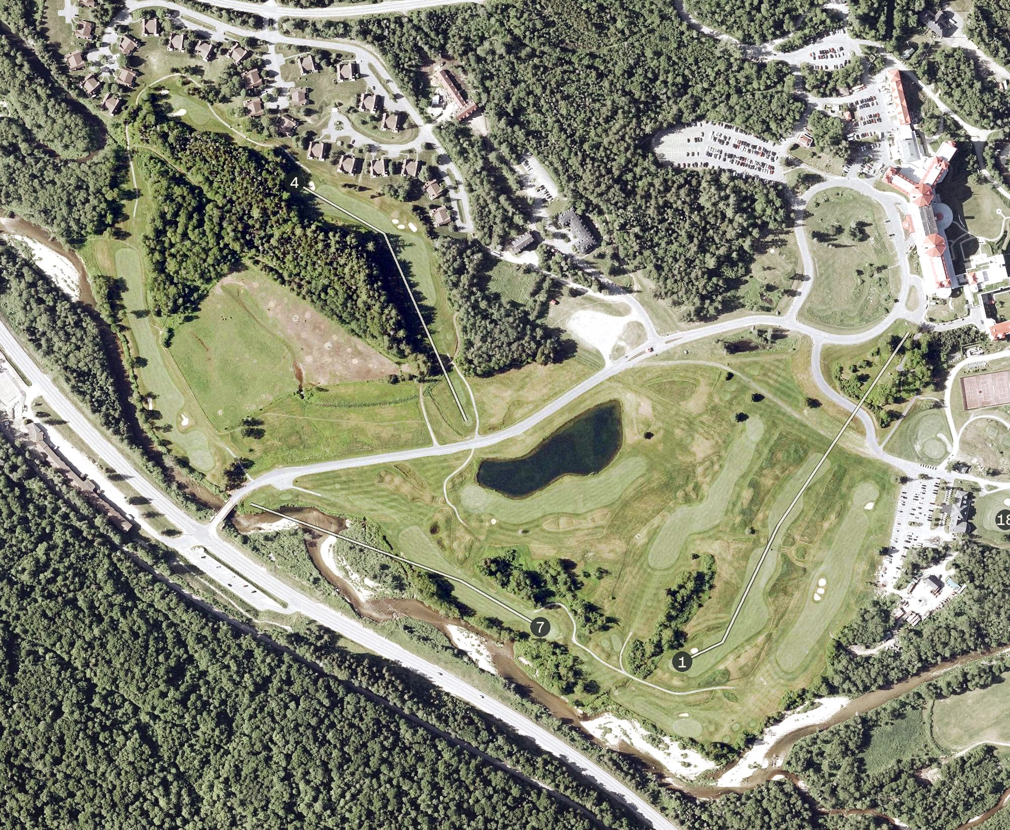 Aerial view of Mount Pleasant Course, NH