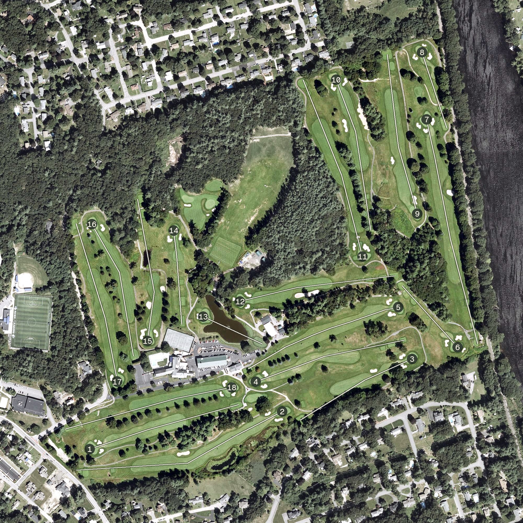 Aerial view of Nashua Country Club, NH