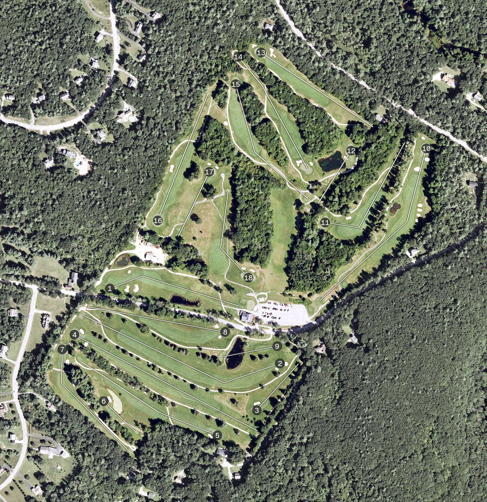 Aerial view of Nippo Lake Golf Course, NH