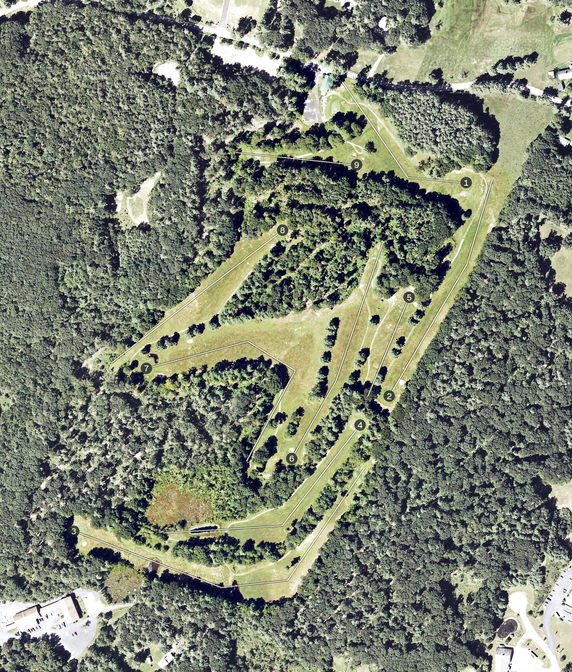 Aerial view of Pine Grove Springs Golf Course, NH