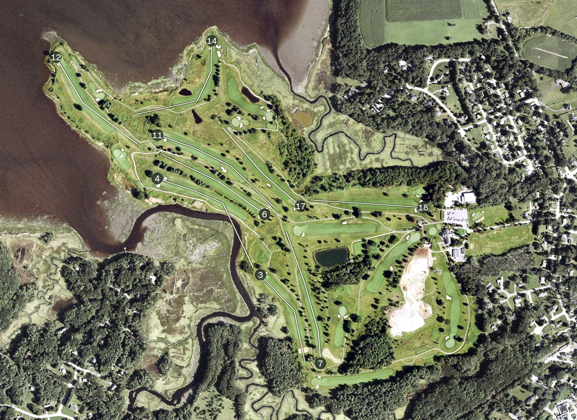 Aerial view of Portsmouth Country Club, NH