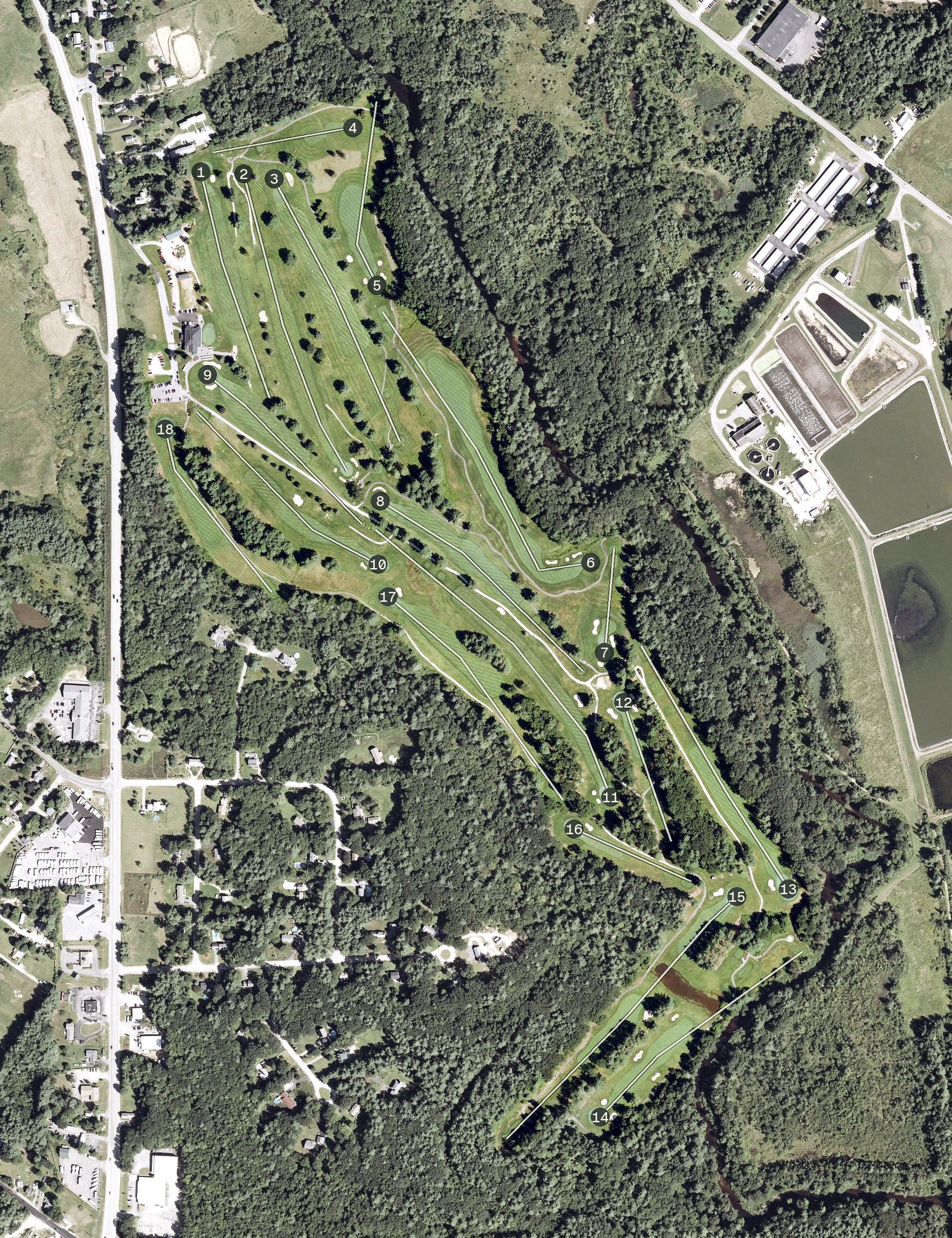 Aerial view of Rochester Country Club, NH