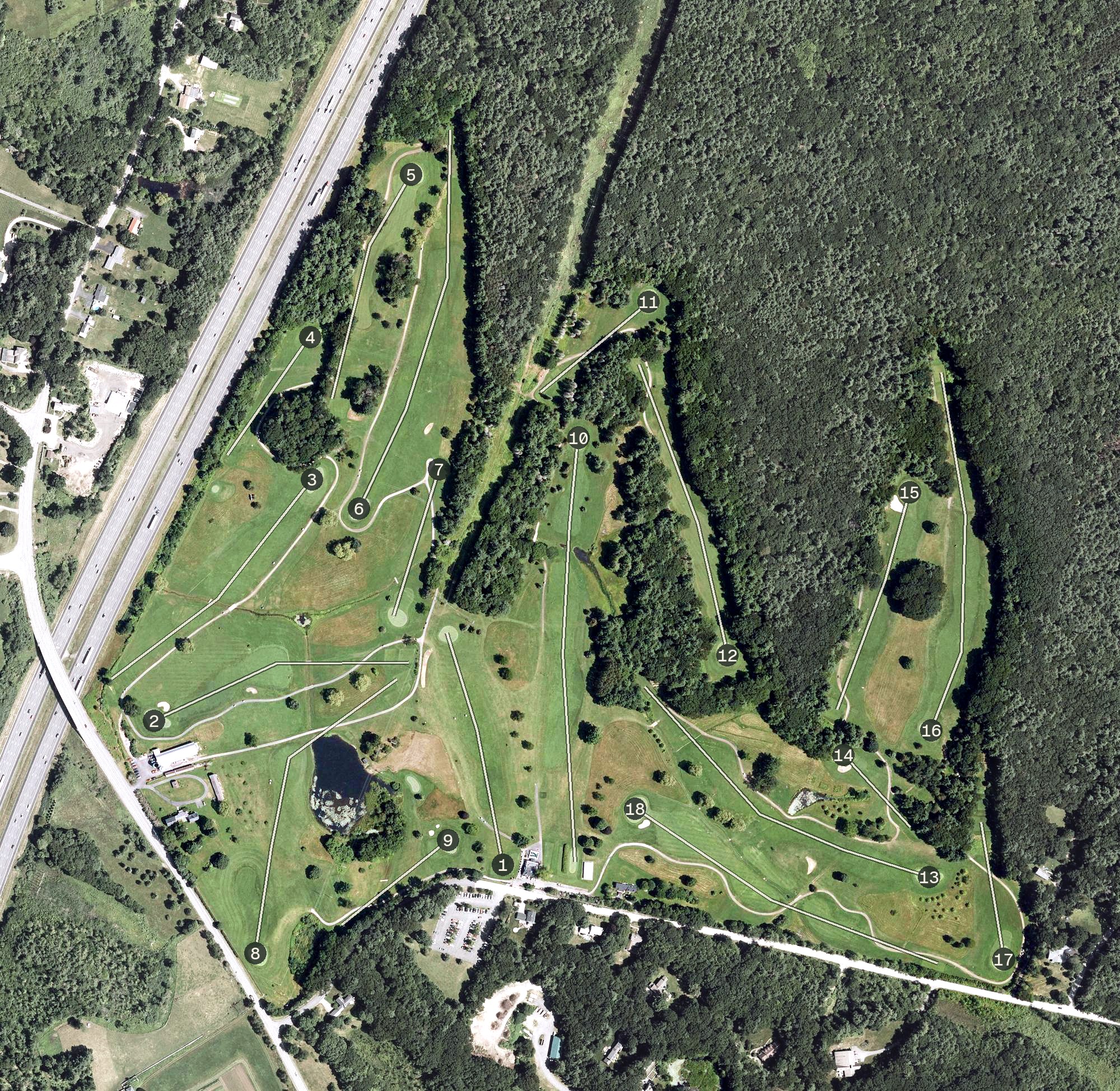Aerial view of Sagamore-Hampton Golf Club, NH