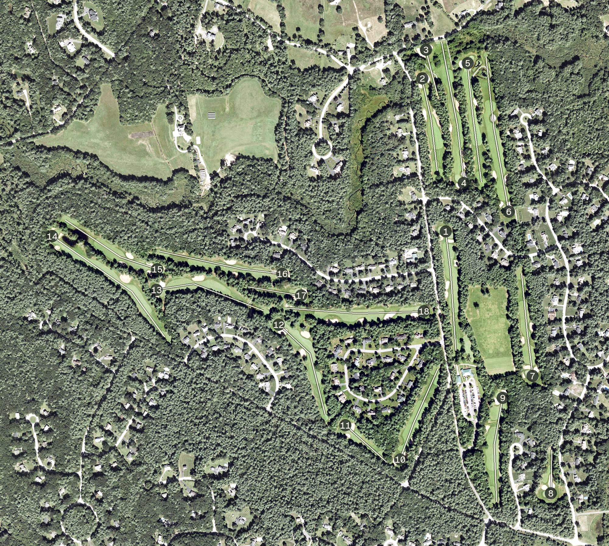 Aerial view of Souhegan Woods Golf Club, NH