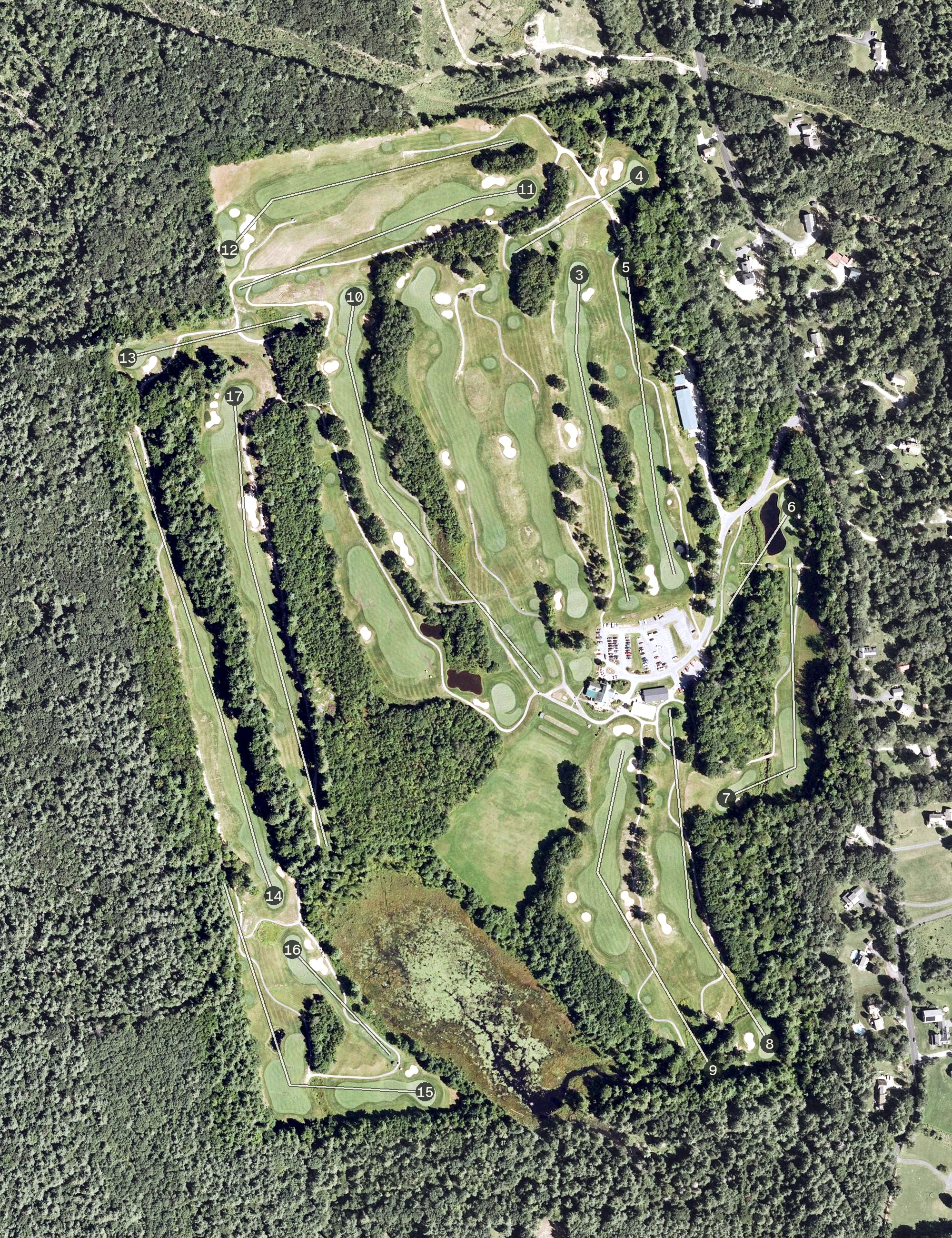 Aerial view of Stonebridge Country Club, NH