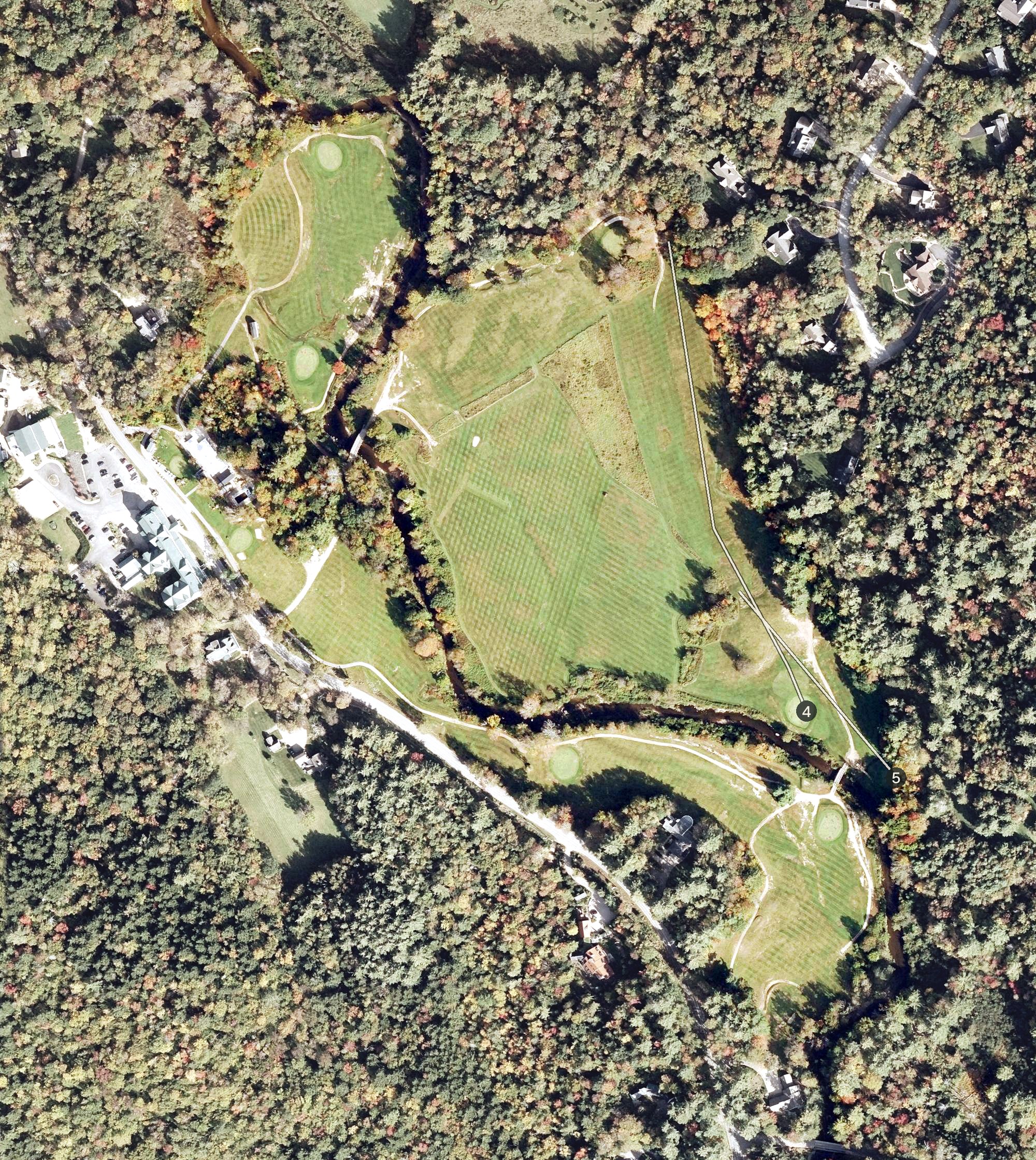 Aerial view of The Eagle Mountain House & Golf Club, NH