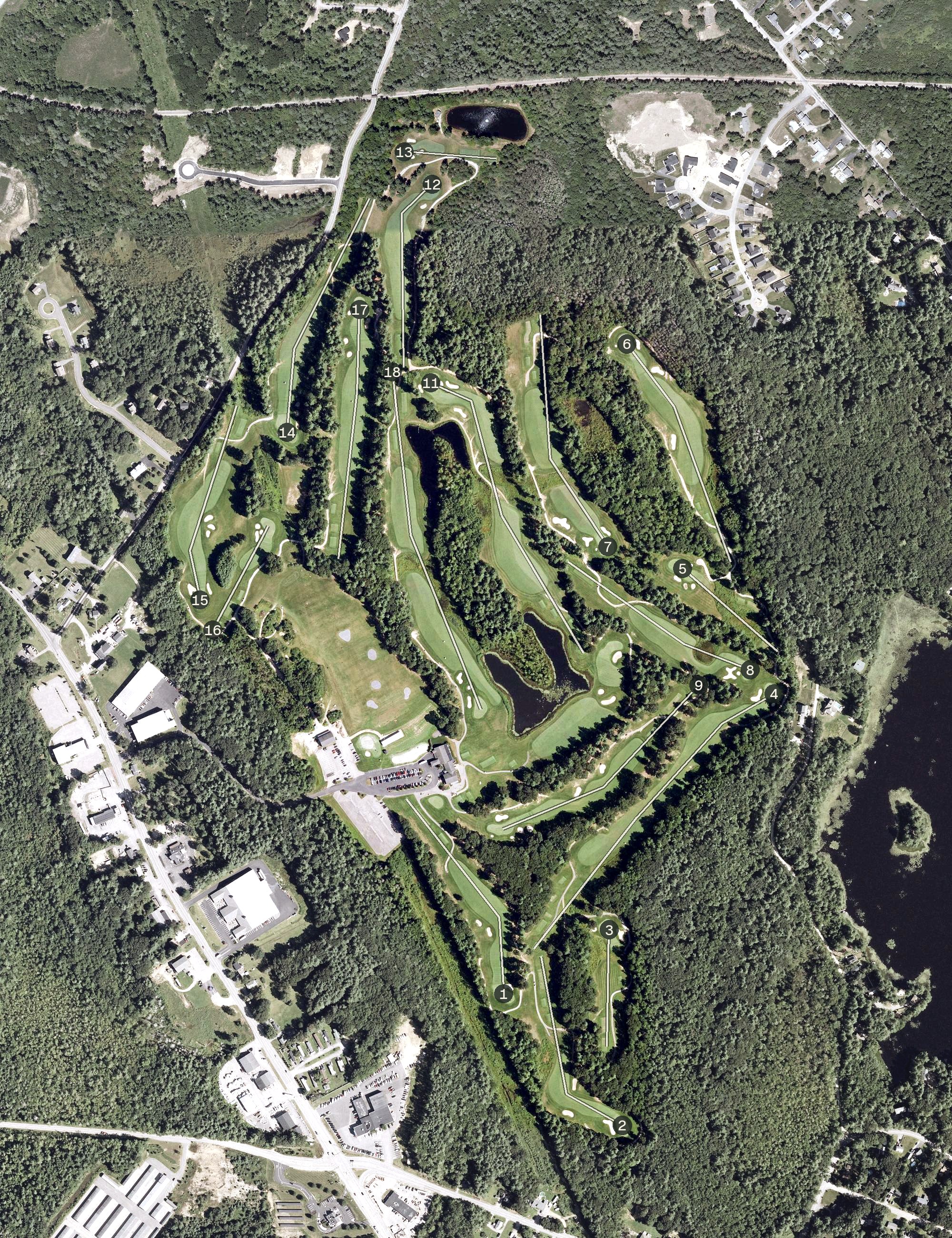 Aerial view of The Oaks, NH