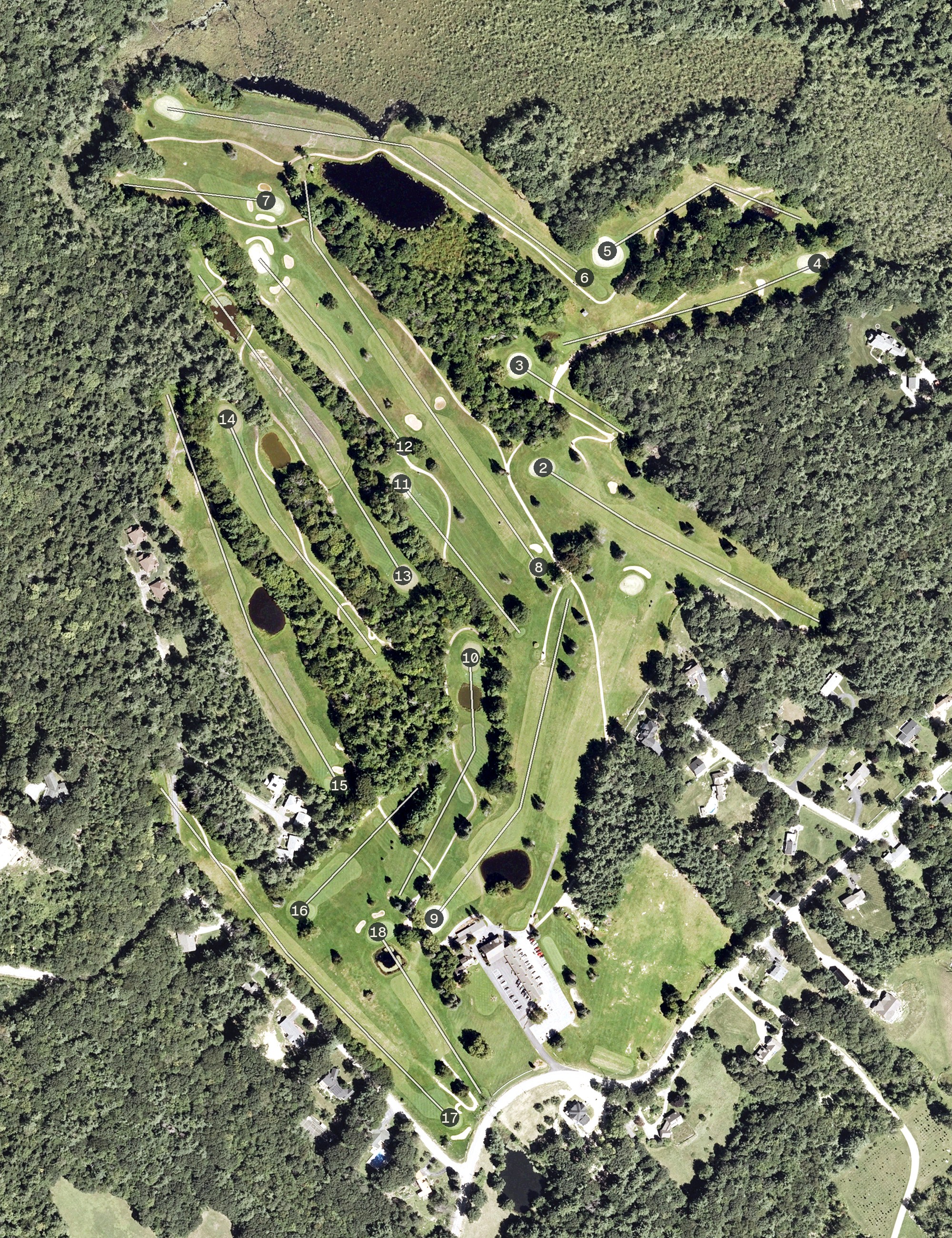Aerial view of Waukewan Golf Course, NH