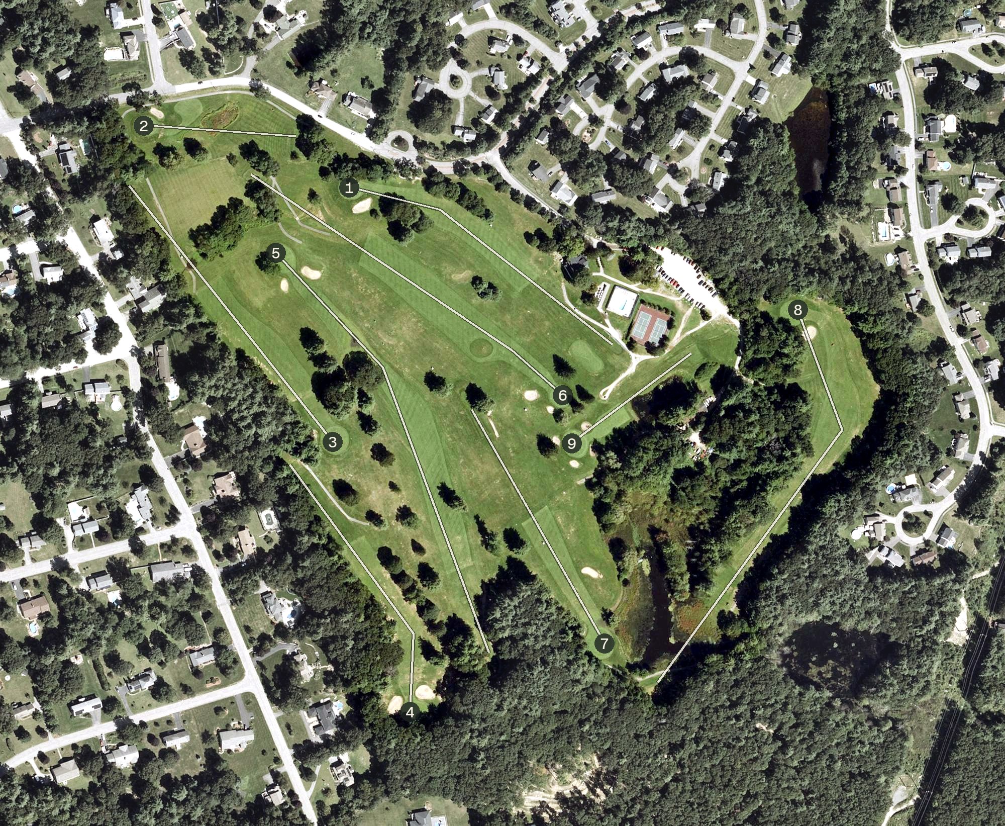 Aerial view of Whip Poor Will Golf Club, NH