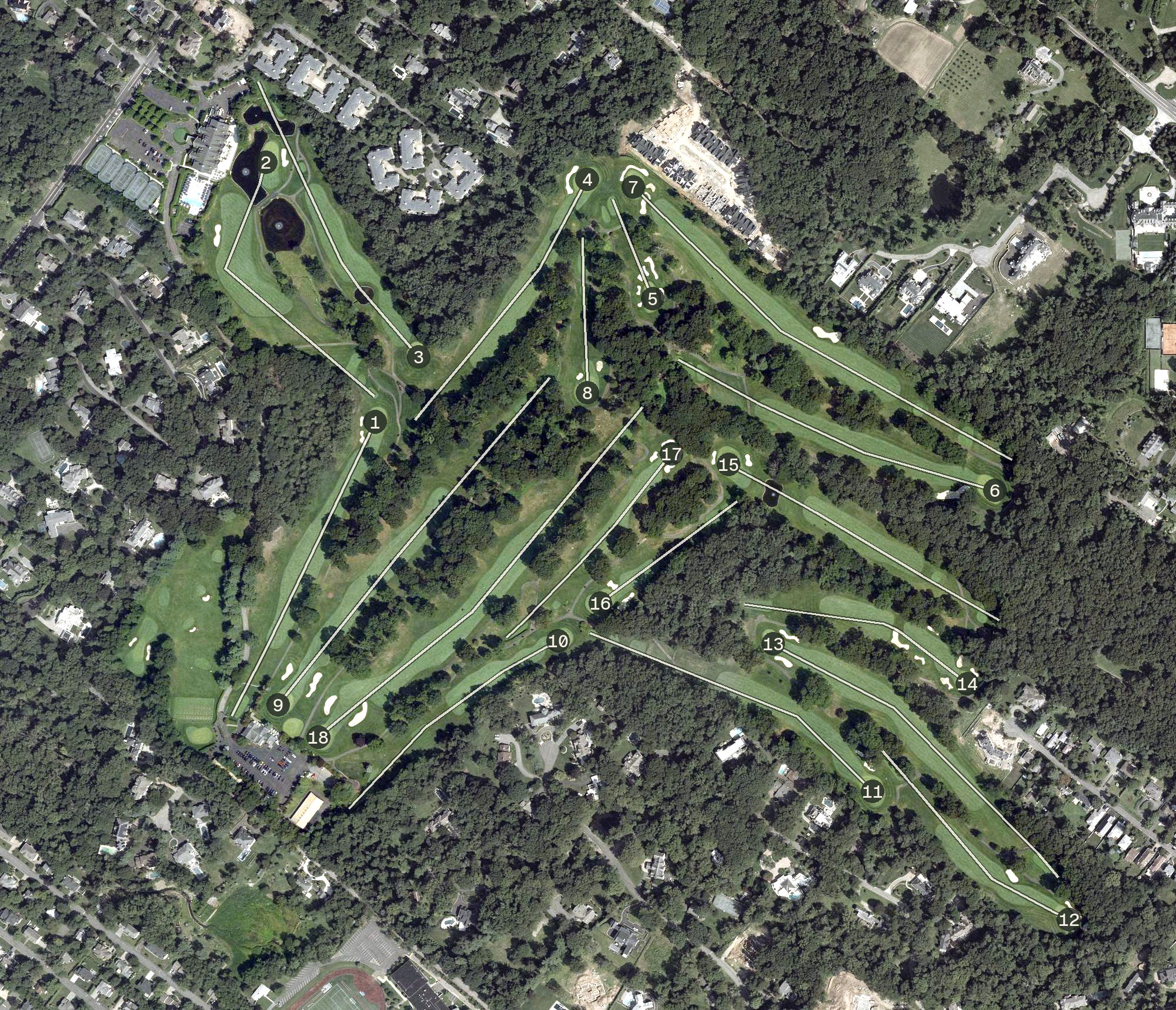 Aerial view of Alpine Country Club, NJ