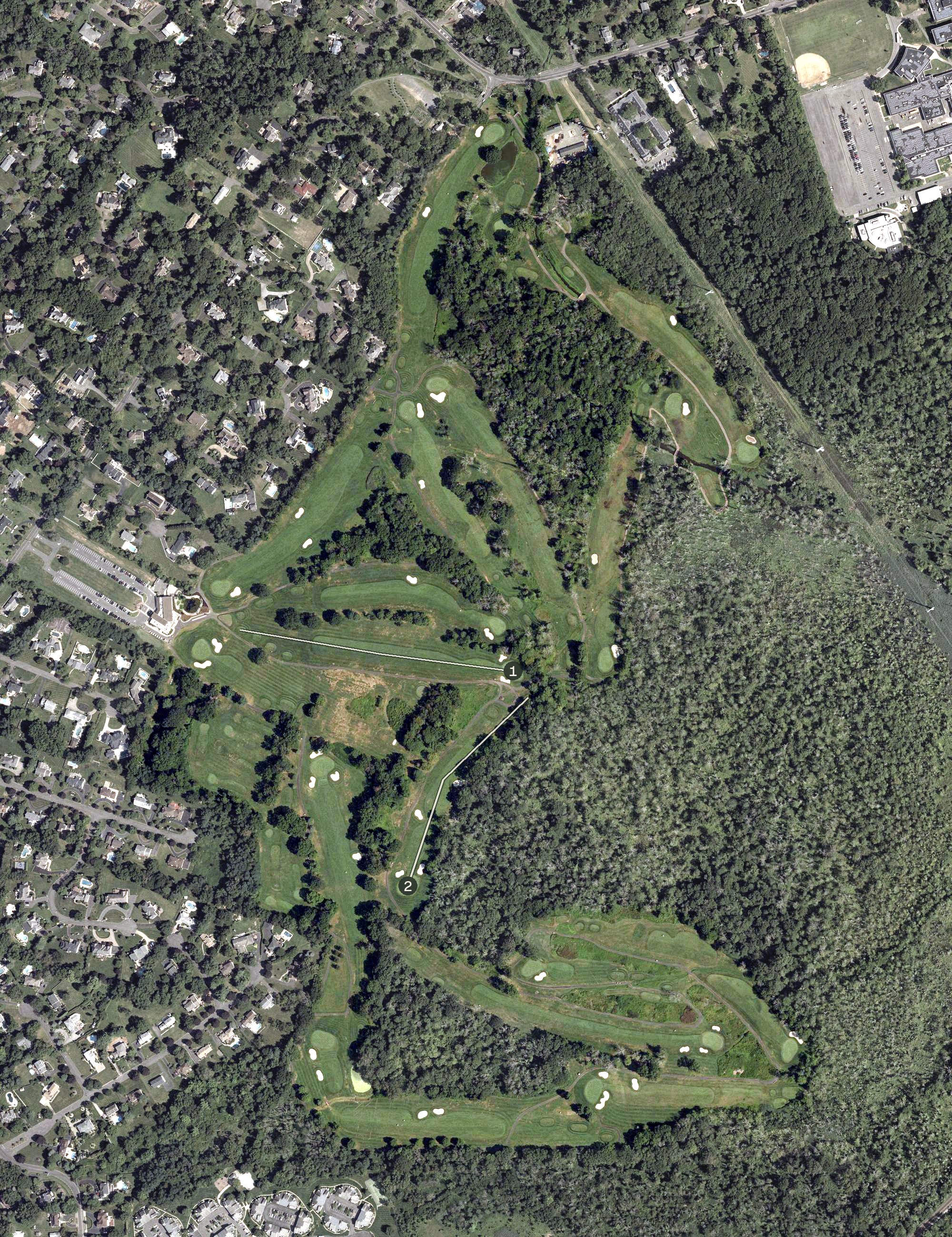 Aerial view of Ash Brook Golf Course, NJ