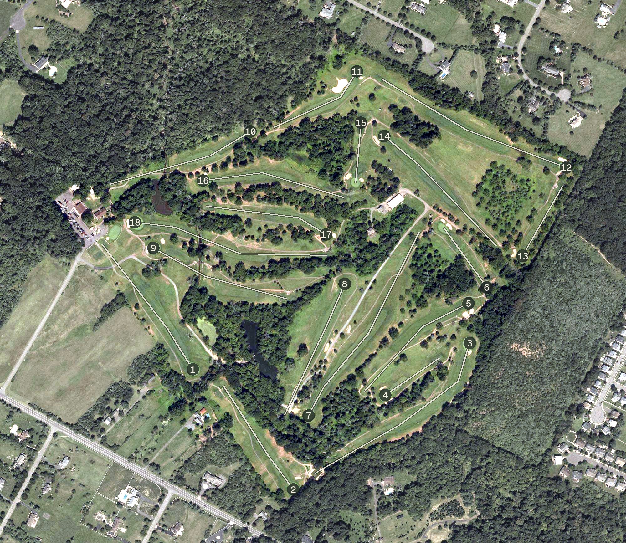 Aerial view of Bunker Hill Golf Course, NJ
