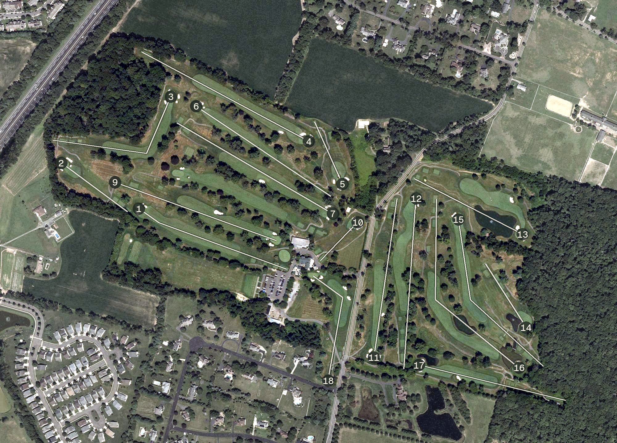 Aerial view of Burlington Country Club, NJ