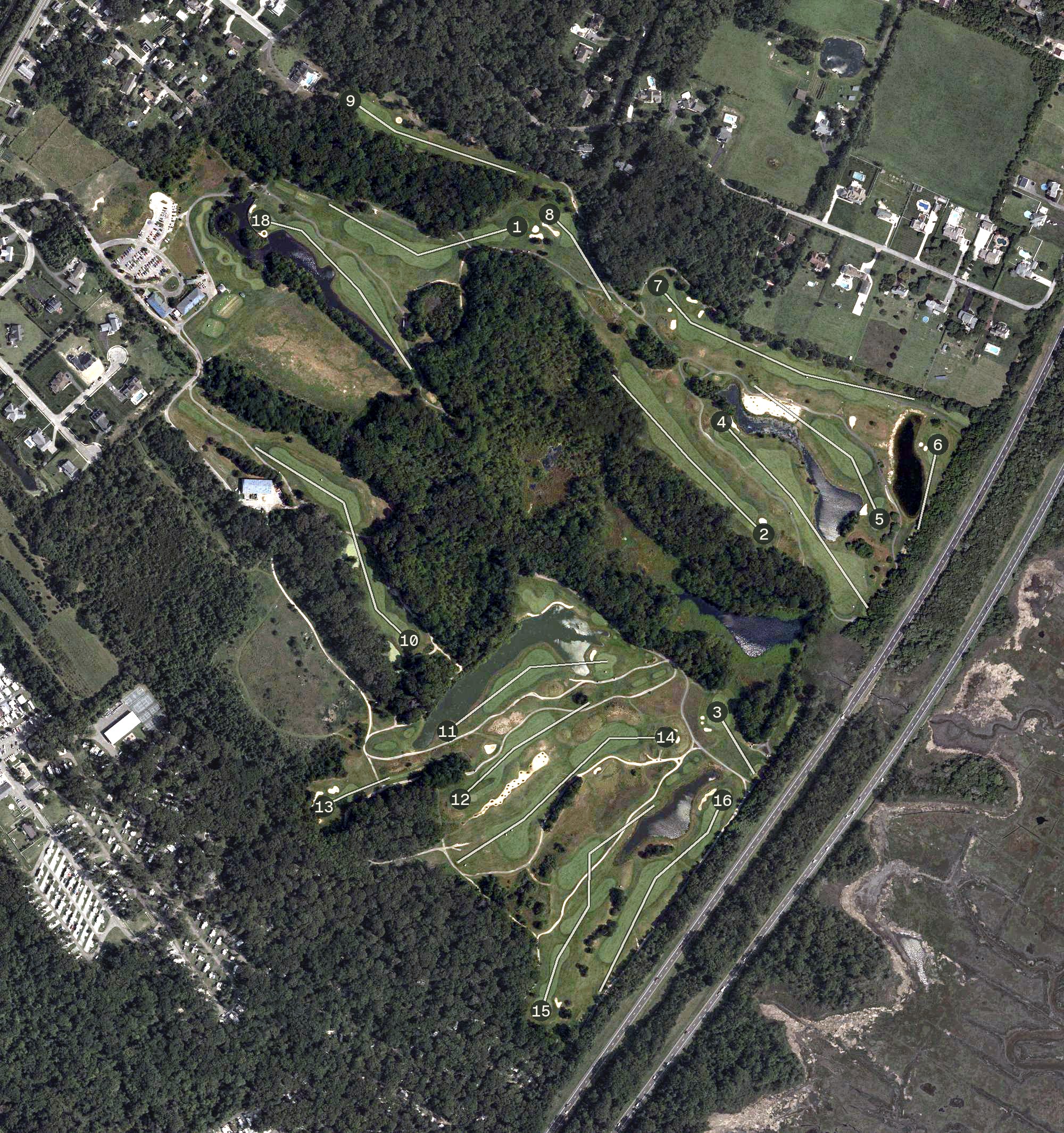 Aerial view of Cape May Golf Club, NJ