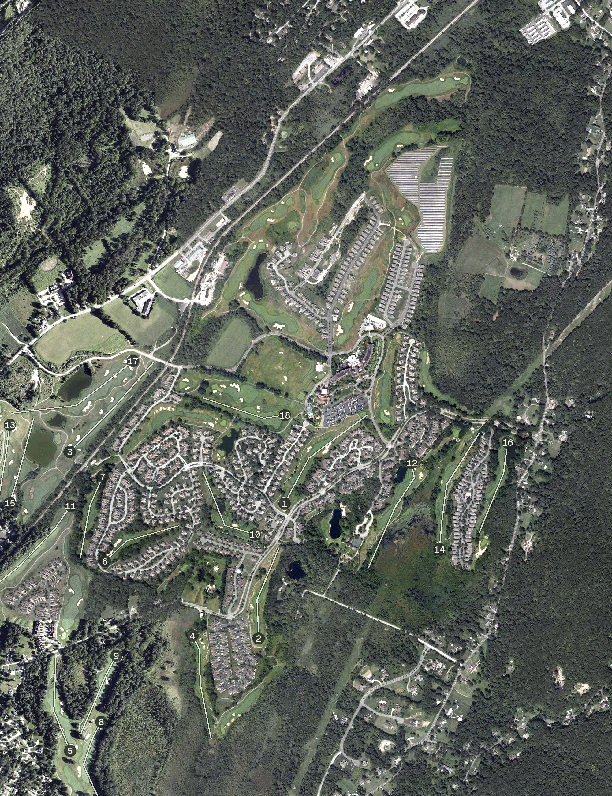 Aerial view of Cascades Golf Club, NJ