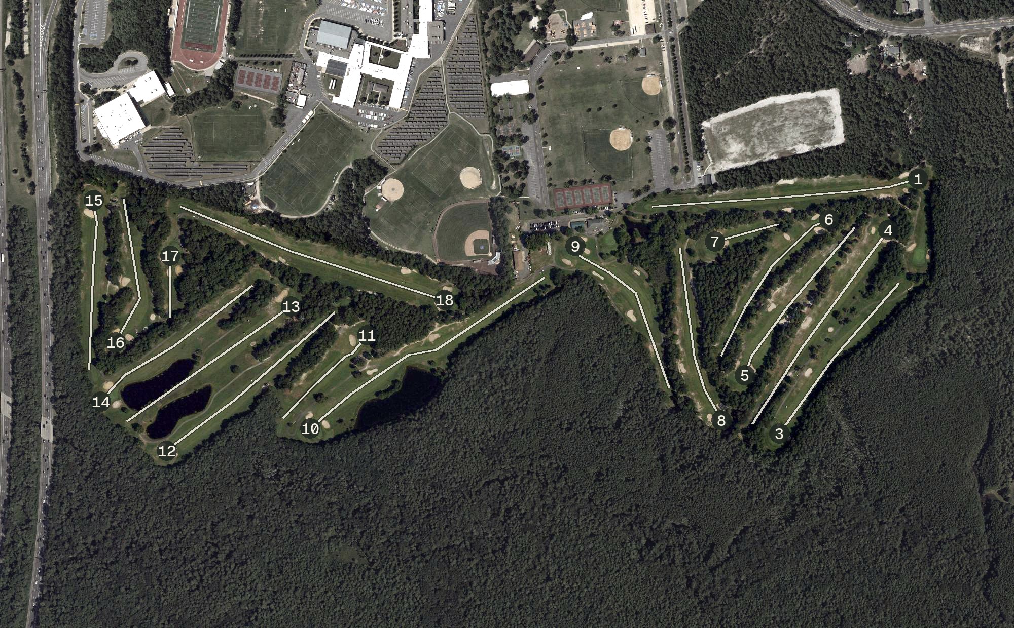 Aerial view of Cedar Creek Golf Club, NJ